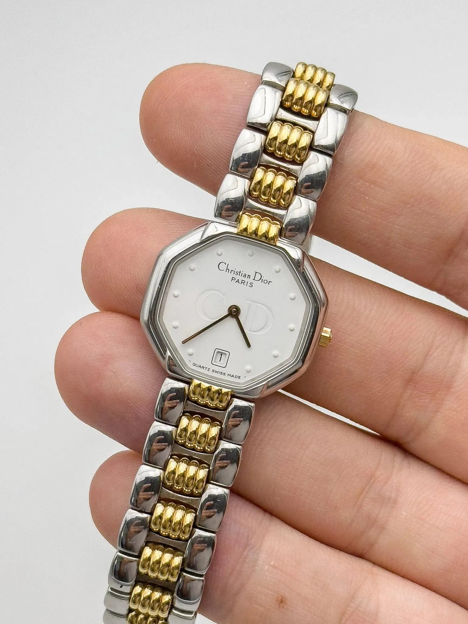 Christian Dior Paris - Octogonal Acier Or - 1990s - Atelier Victor Paris - Vintage Watch Shop Dubai