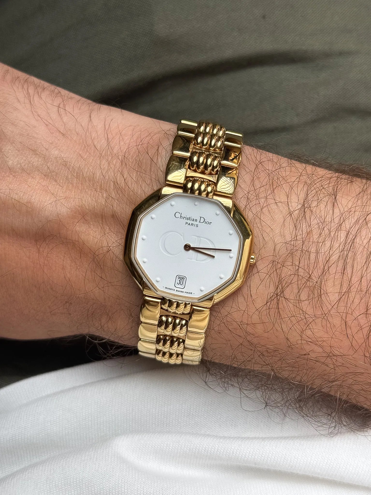 Christian Dior Paris - Octagonal Gold 32mm - 1990s