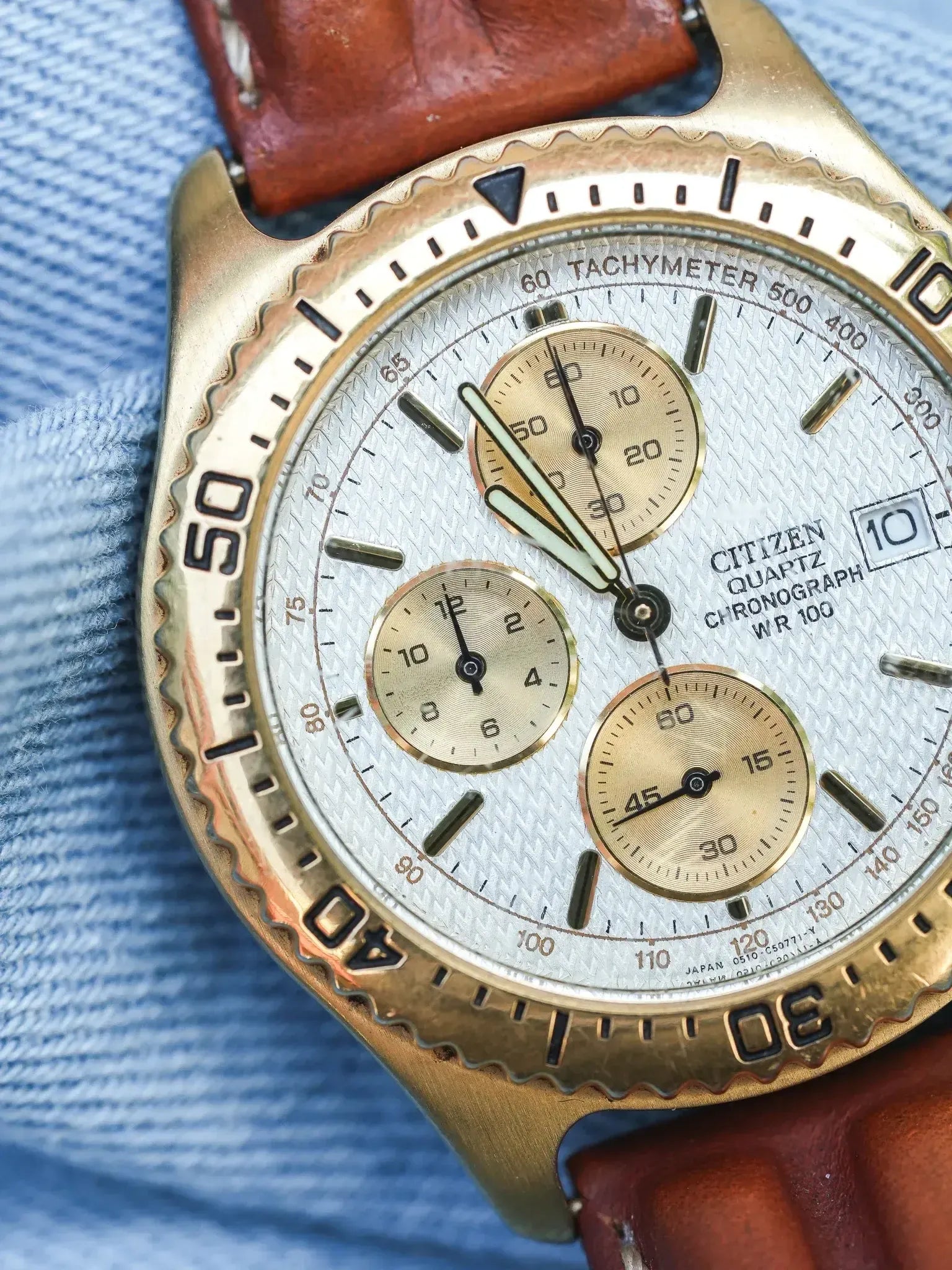 CITIZEN ヴィンテージ Citizen - Chronograph Date Gold Tapestry - 1997