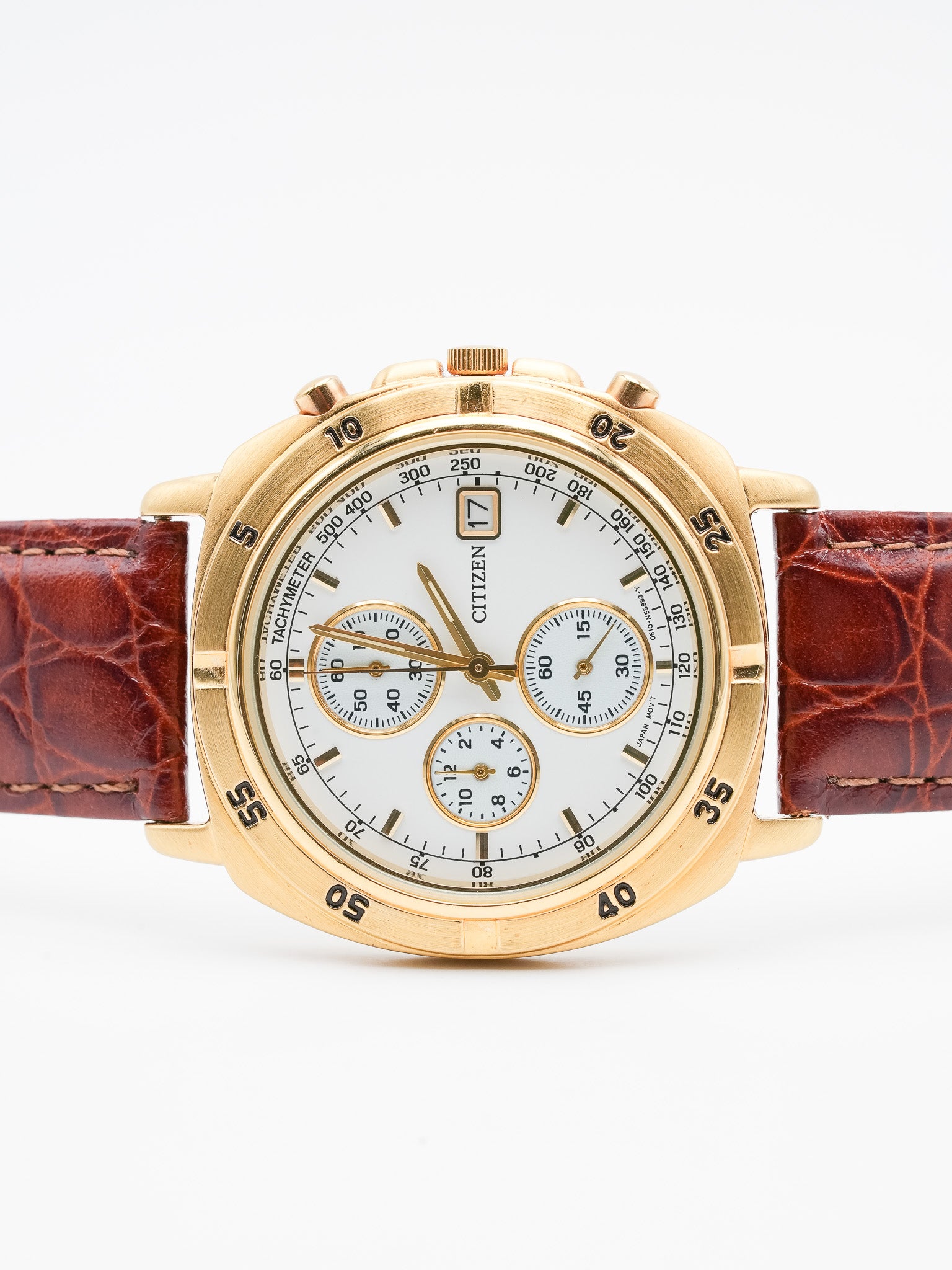 Citizen - Chronographe Plaqué Or Date - NOS - 1990s - Atelier Victor Paris - Vintage Watch Shop Dubai