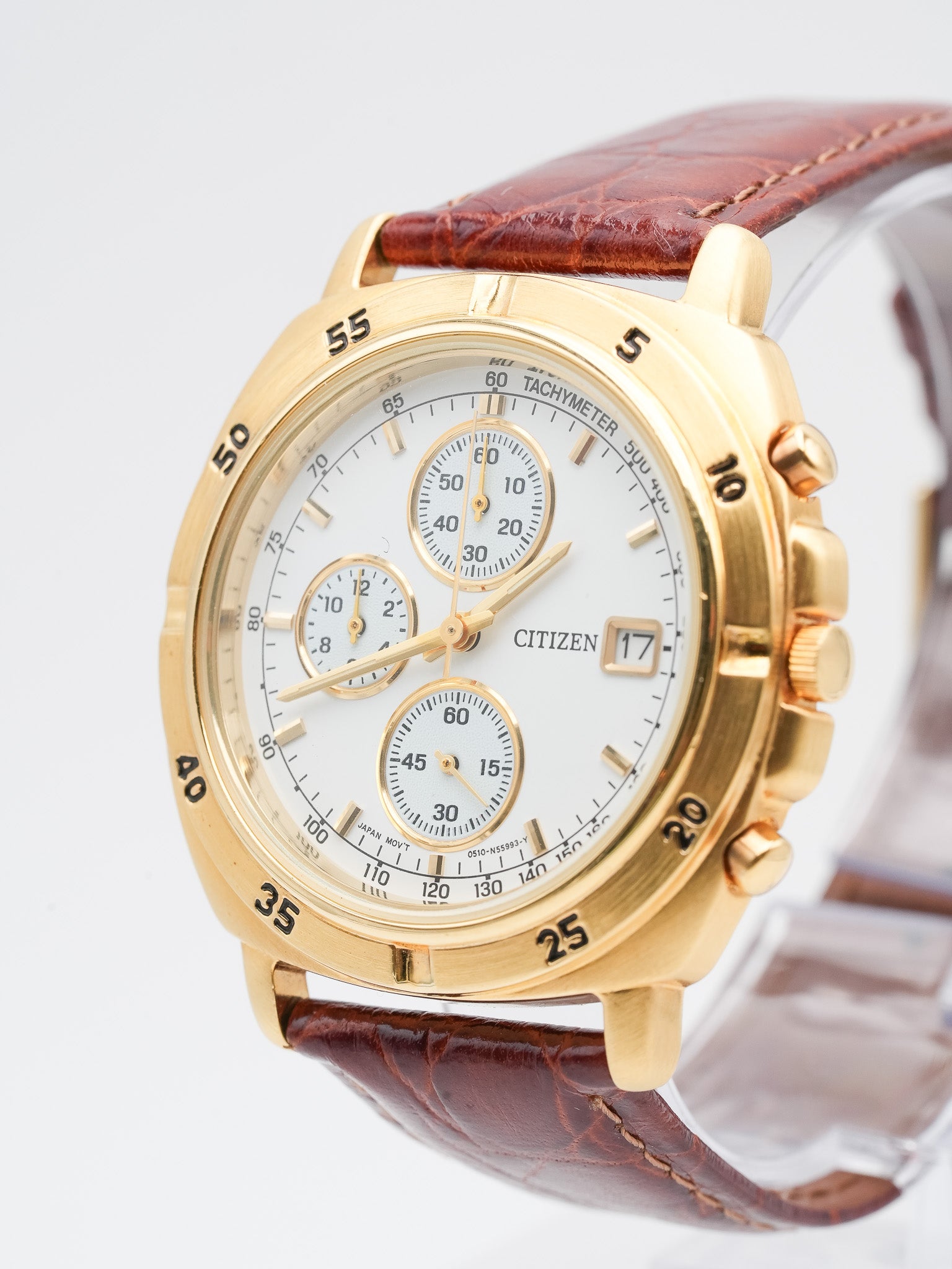 Citizen - Chronographe Plaqué Or Date - NOS - 1990s - Atelier Victor - Vintage  Shop