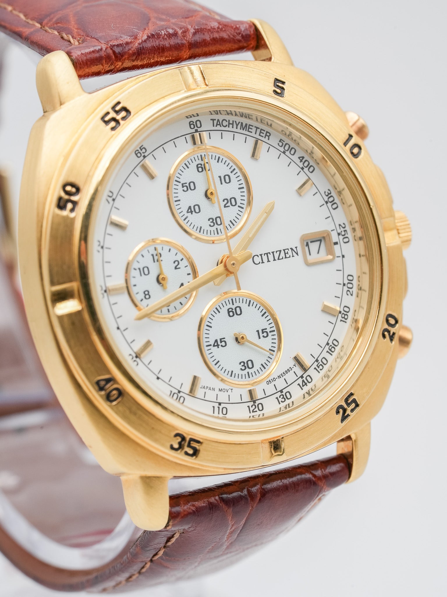 Citizen - Chronographe Plaqué Or Date - NOS - 1990s - Atelier Victor - Vintage  Shop