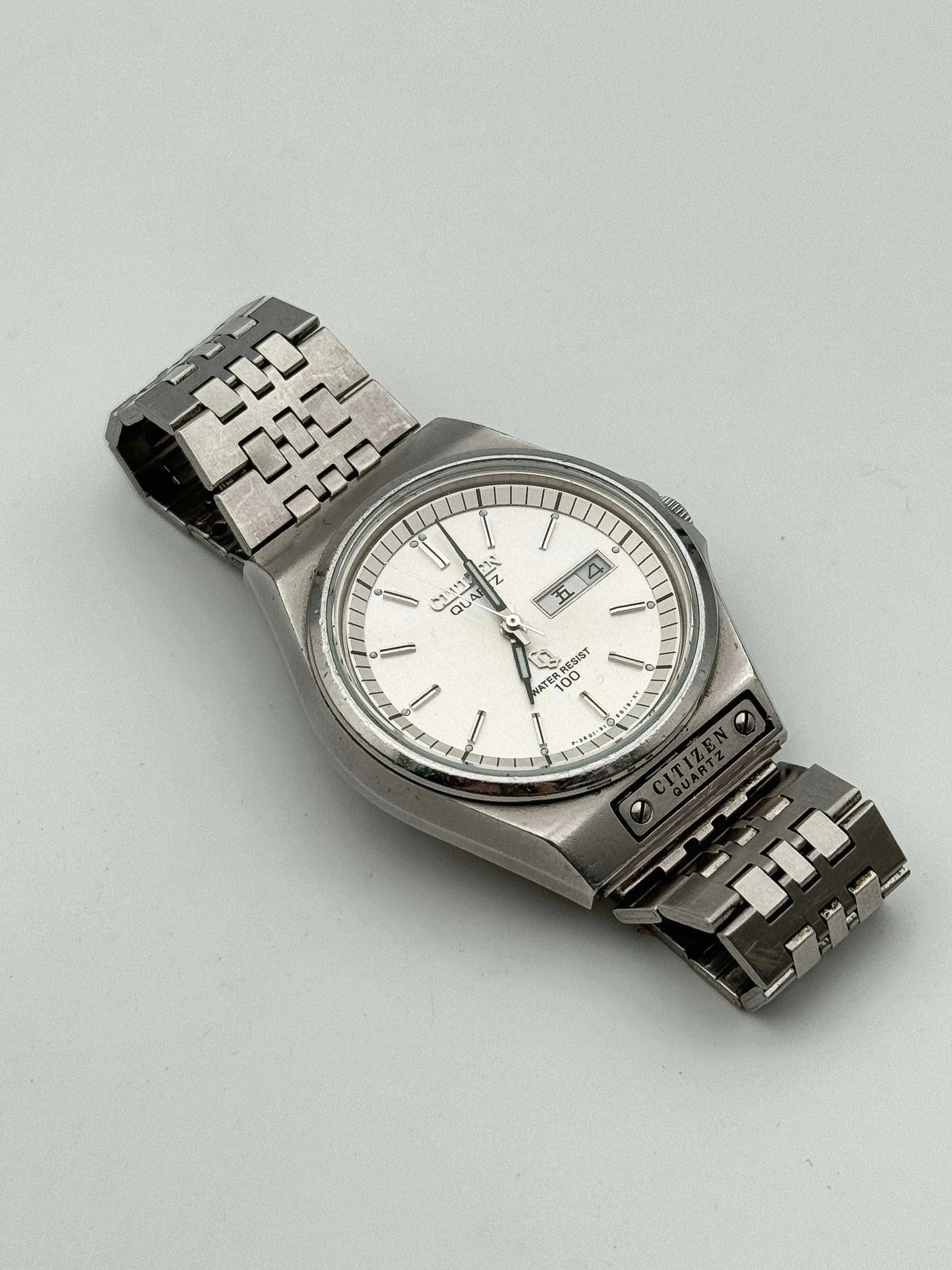 Citizen - Daydate Kanji Acier cadran blanc - 1980 - Atelier Victor - Vintage  Shop