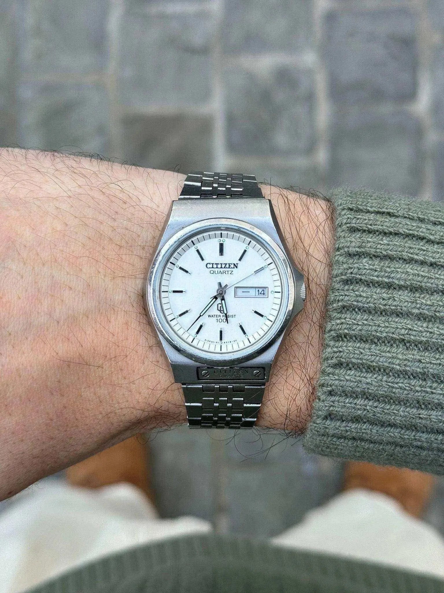 Citizen - Daydate Kanji Acier cadran blanc - 1980 - Atelier Victor - Vintage  Shop
