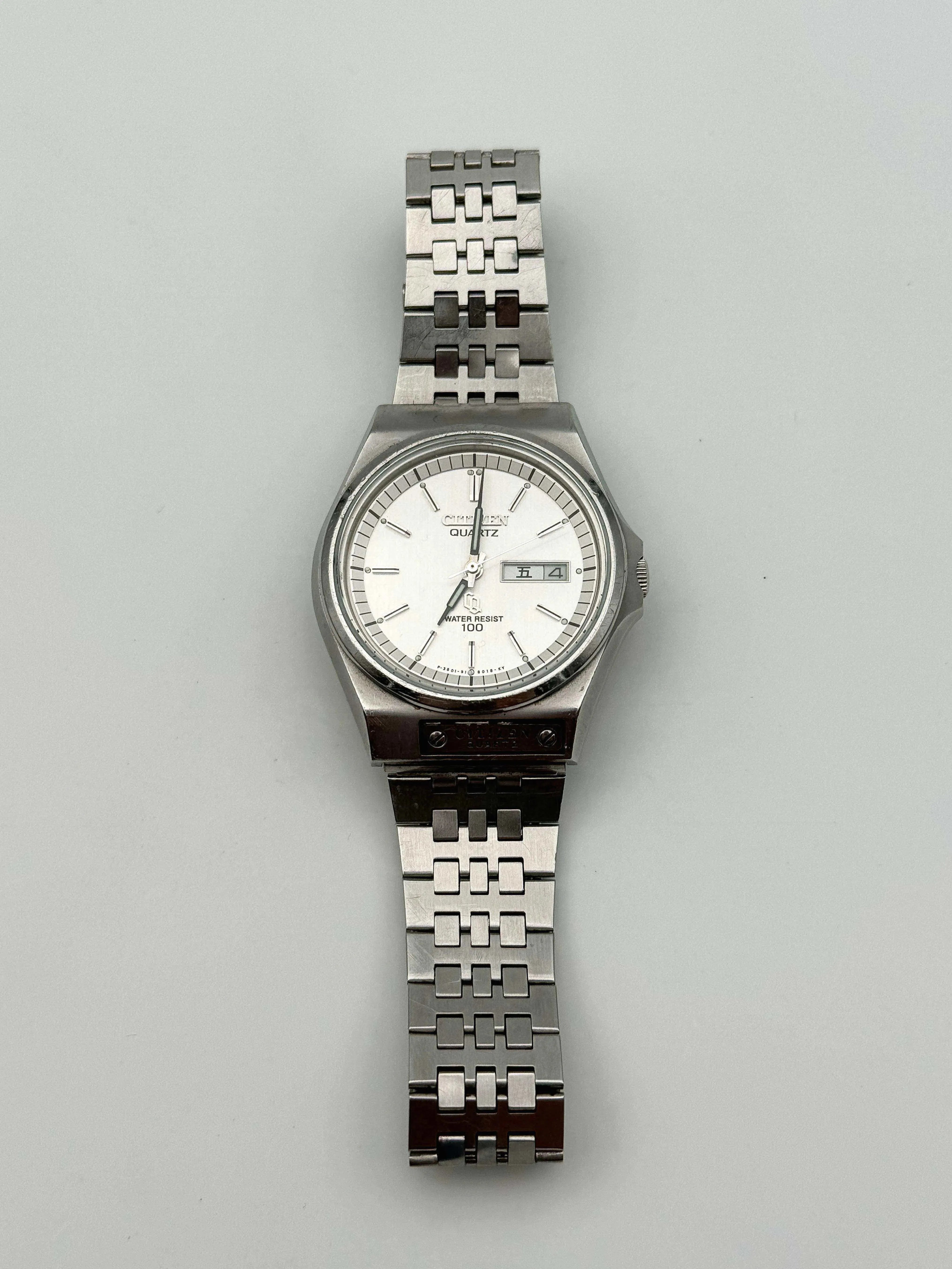 Citizen - Daydate Kanji Acier cadran blanc - 1980 - Atelier Victor - Vintage  Shop