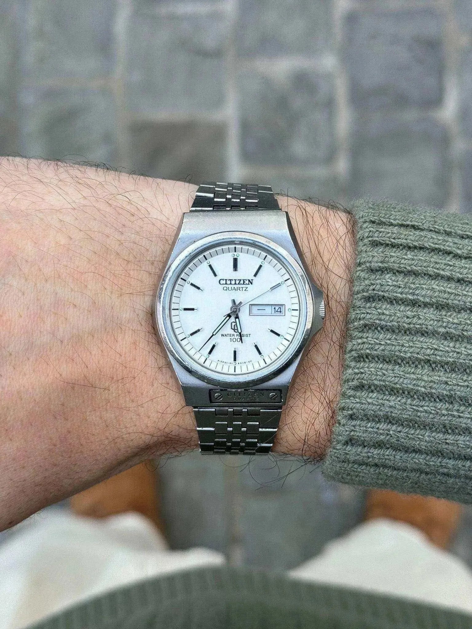 Citizen - Daydate Kanji Acier cadran blanc - 1980 - Atelier Victor - Vintage  Shop