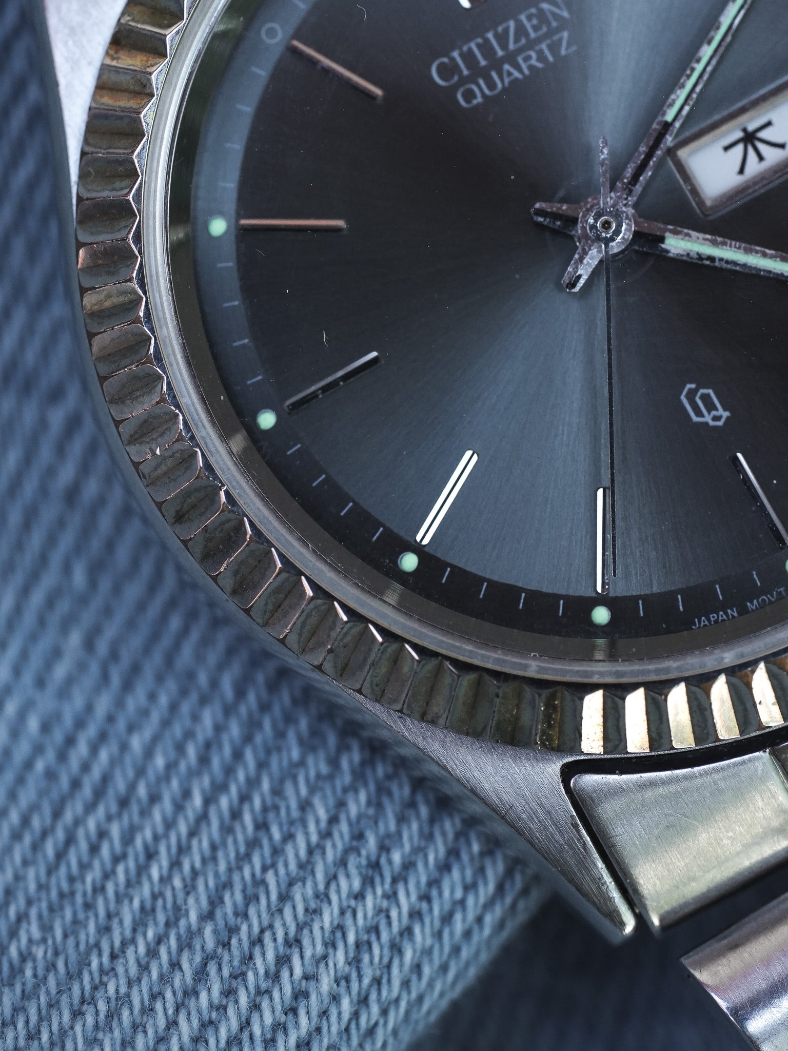 Citizen - Daydate Kanji Jubilee Cannelé Acier Cadran gris - 1989 - Atelier Victor - Vintage  Shop