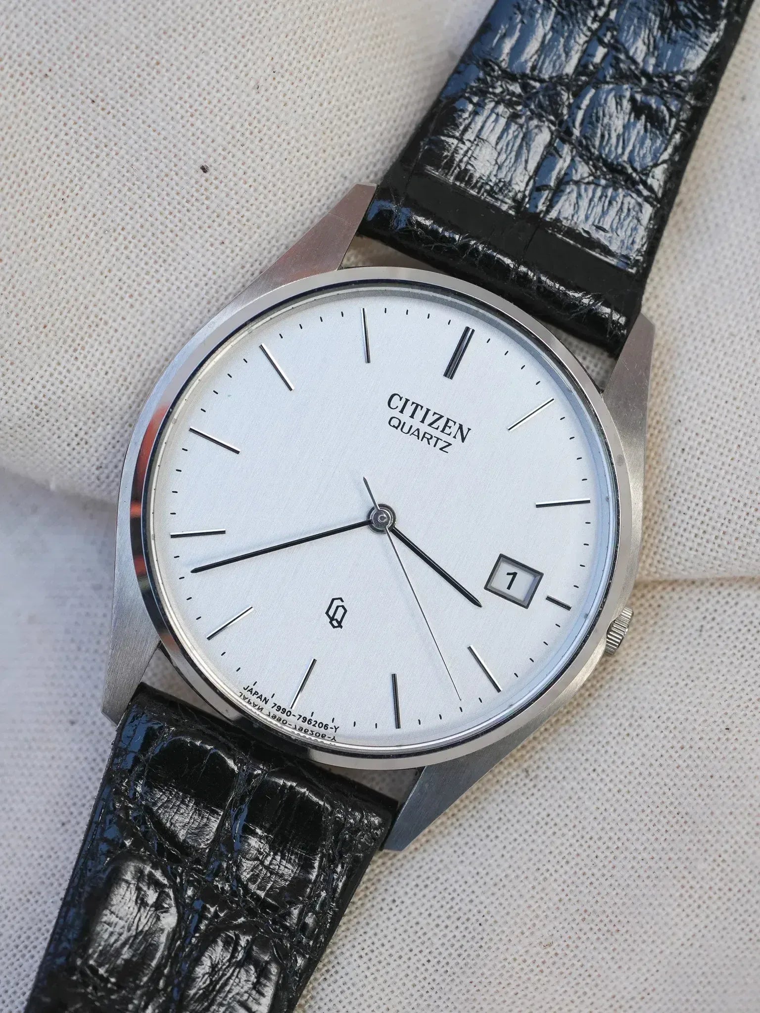 Citizen - dress watch slim steel date - NOS - 1989