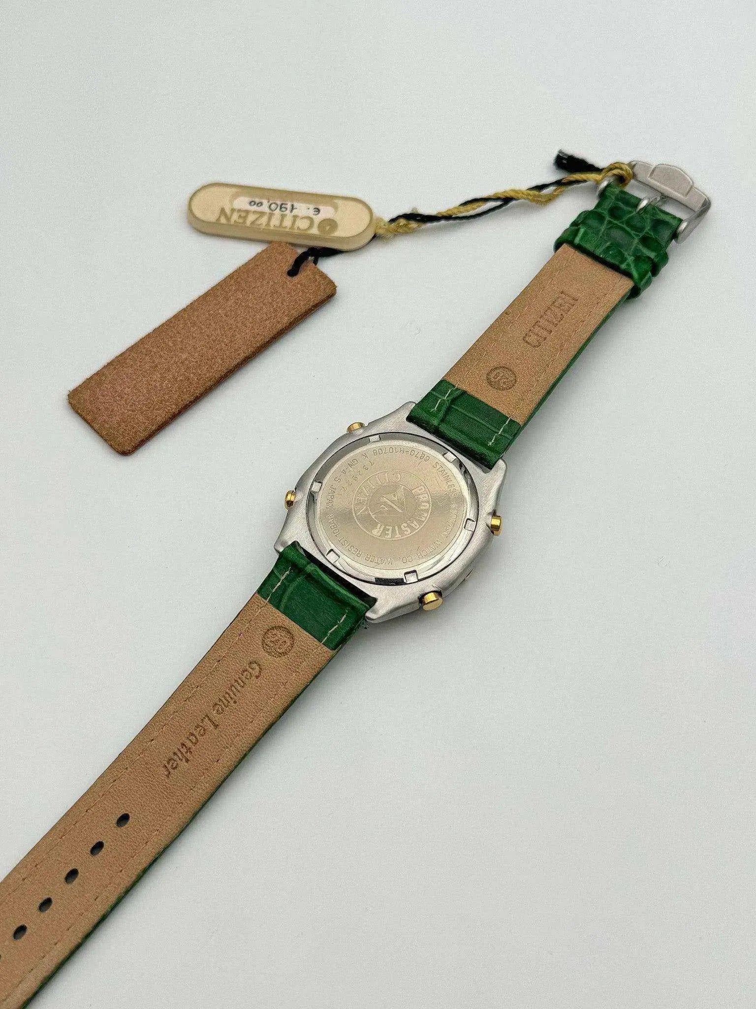 Citizen - Green Alarm Chronograph NOS - FULL SET - 2000´s - Atelier Victor Paris - Vintage Watch Shop Dubai