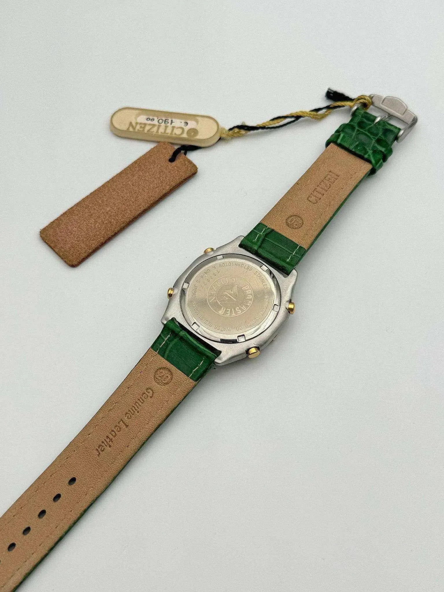 Citizen - Green Alarm Chronograph NOS - FULL SET - 2000s - Atelier Victor - Vintage  Shop