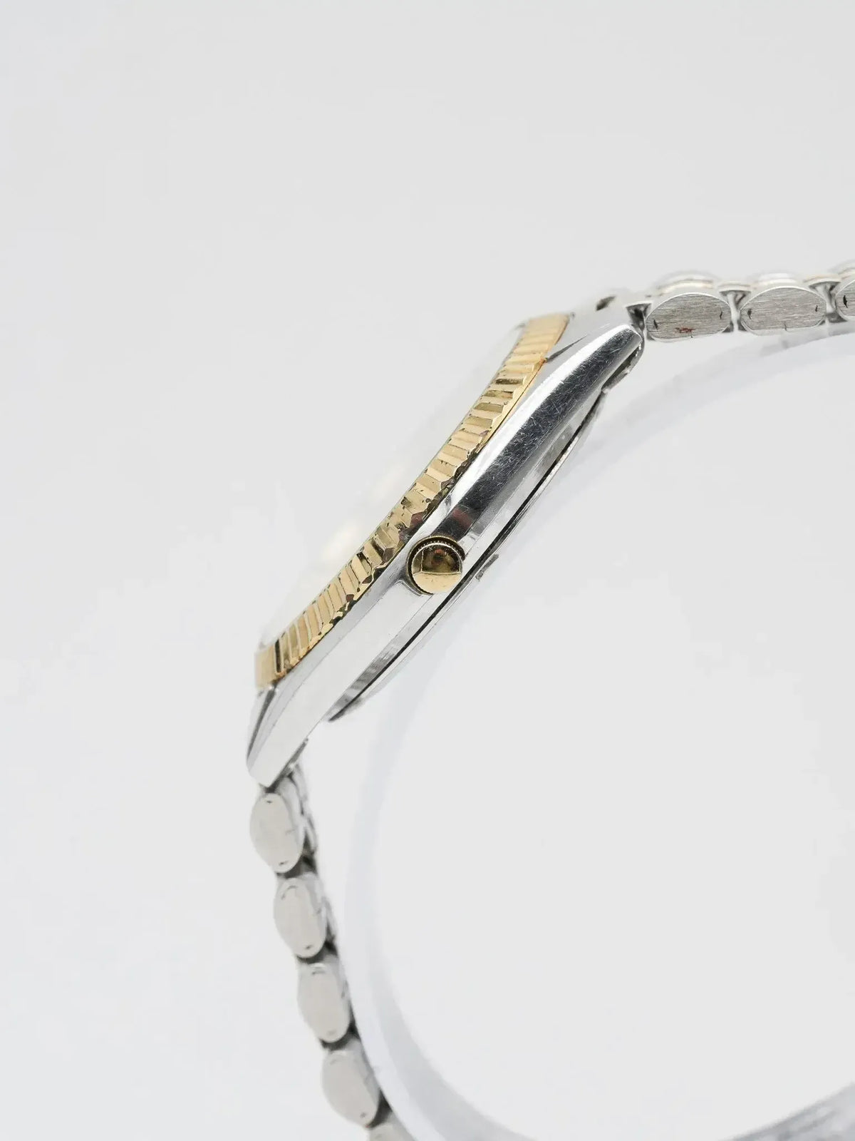 Rolex vintage two-tone watch with fluted bezel and Jubilee bracelet