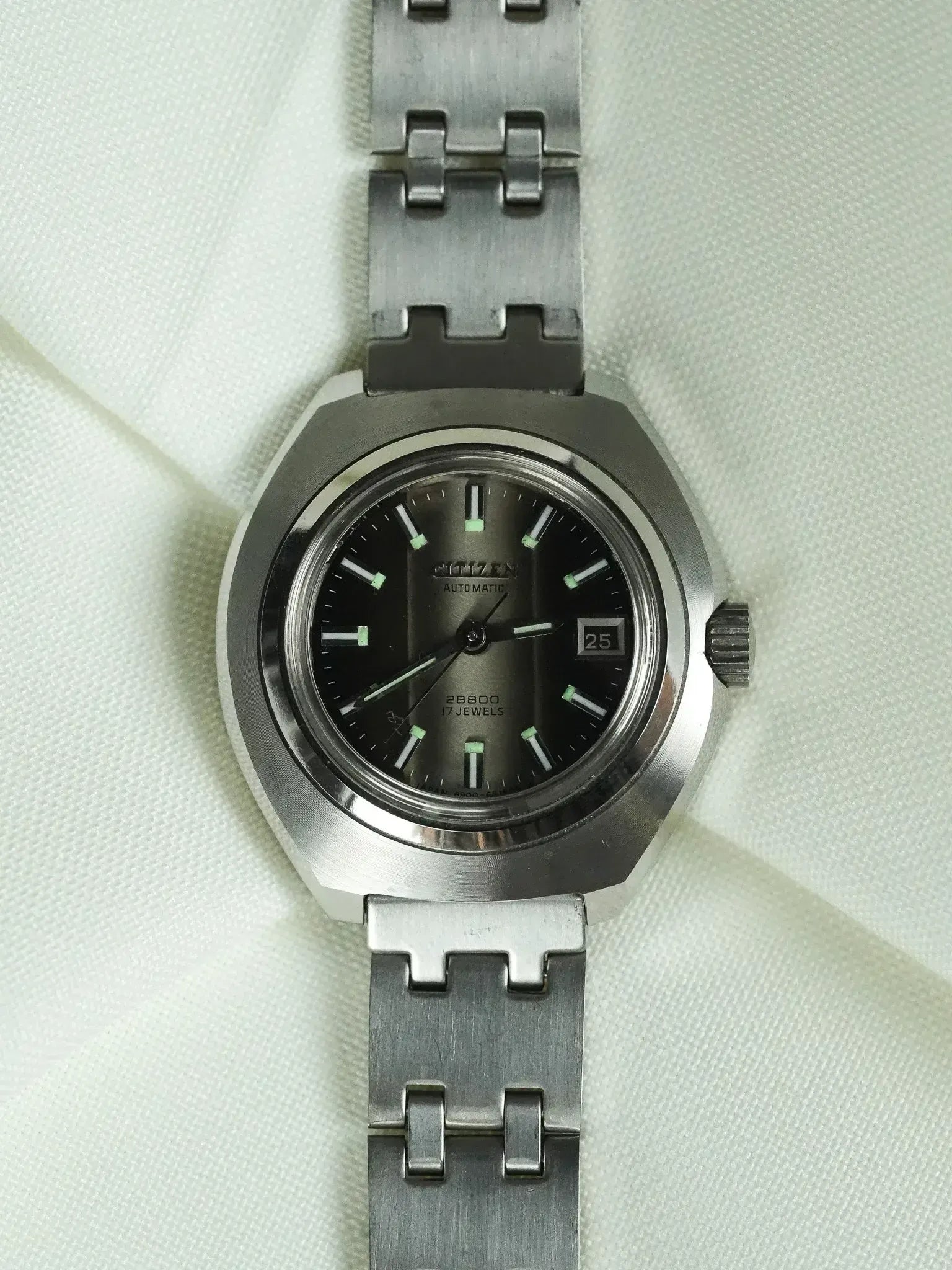 Montre Vintage Citizen Automatique - Cadran Analogique Avec Date - Bracelet Cuir - Occasion