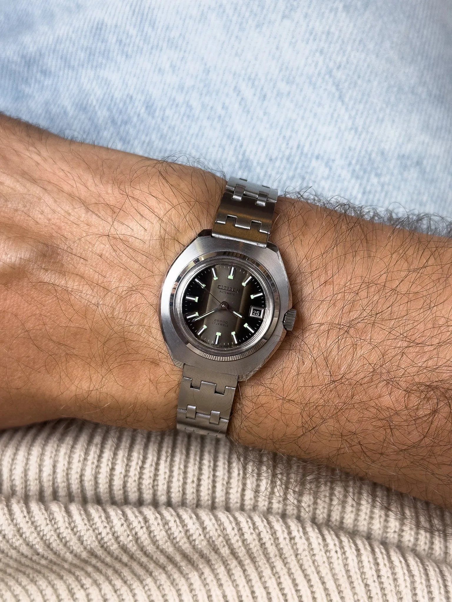 Citizen - Mini Disco Volante Moka Bracelet Acier - Neuve de Stock - 1980s - Atelier Victor - Vintage  Shop