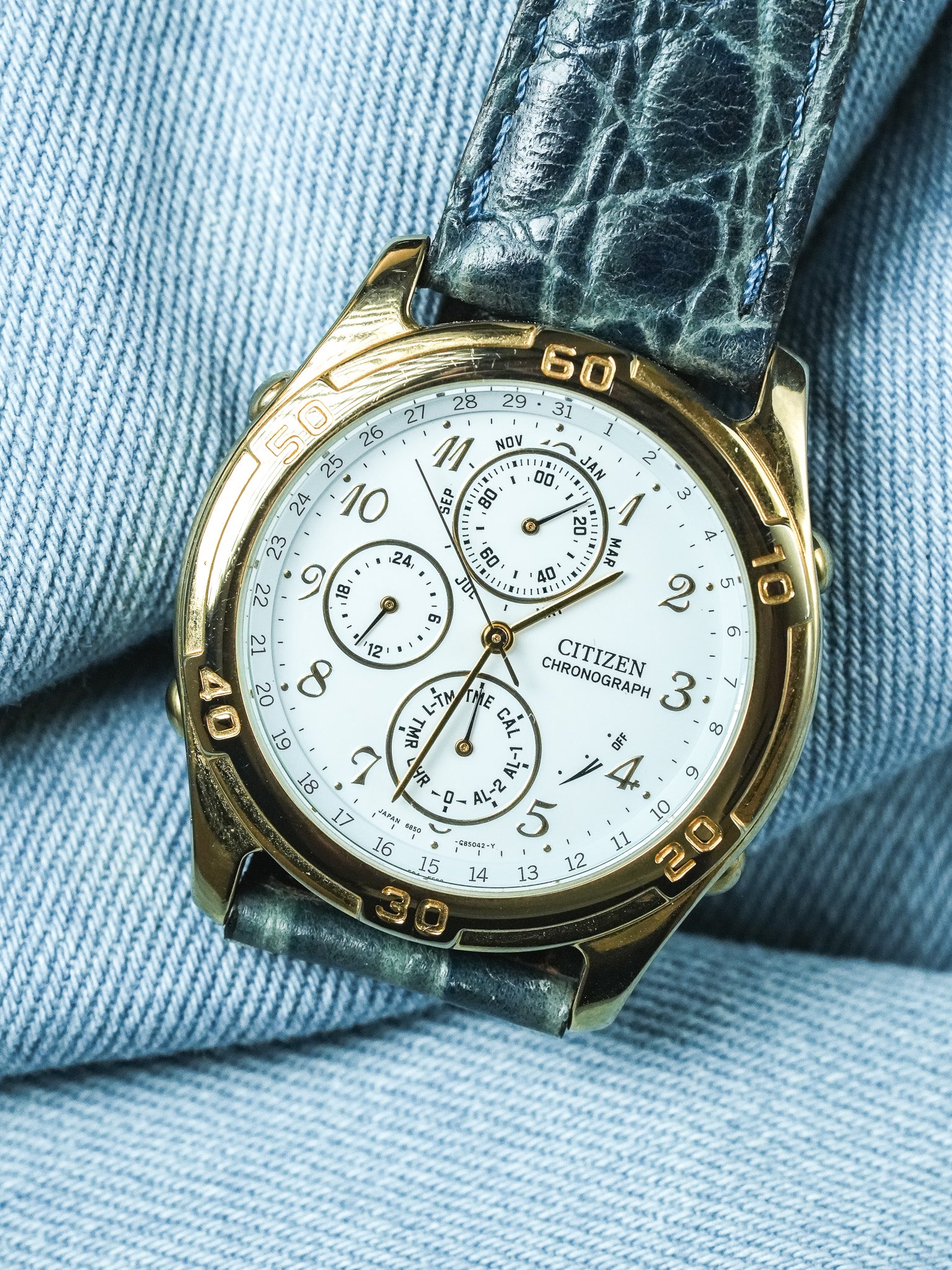 Citizen - Multifonction Or cadran blanc - 1995 - Atelier Victor - Vintage  Shop
