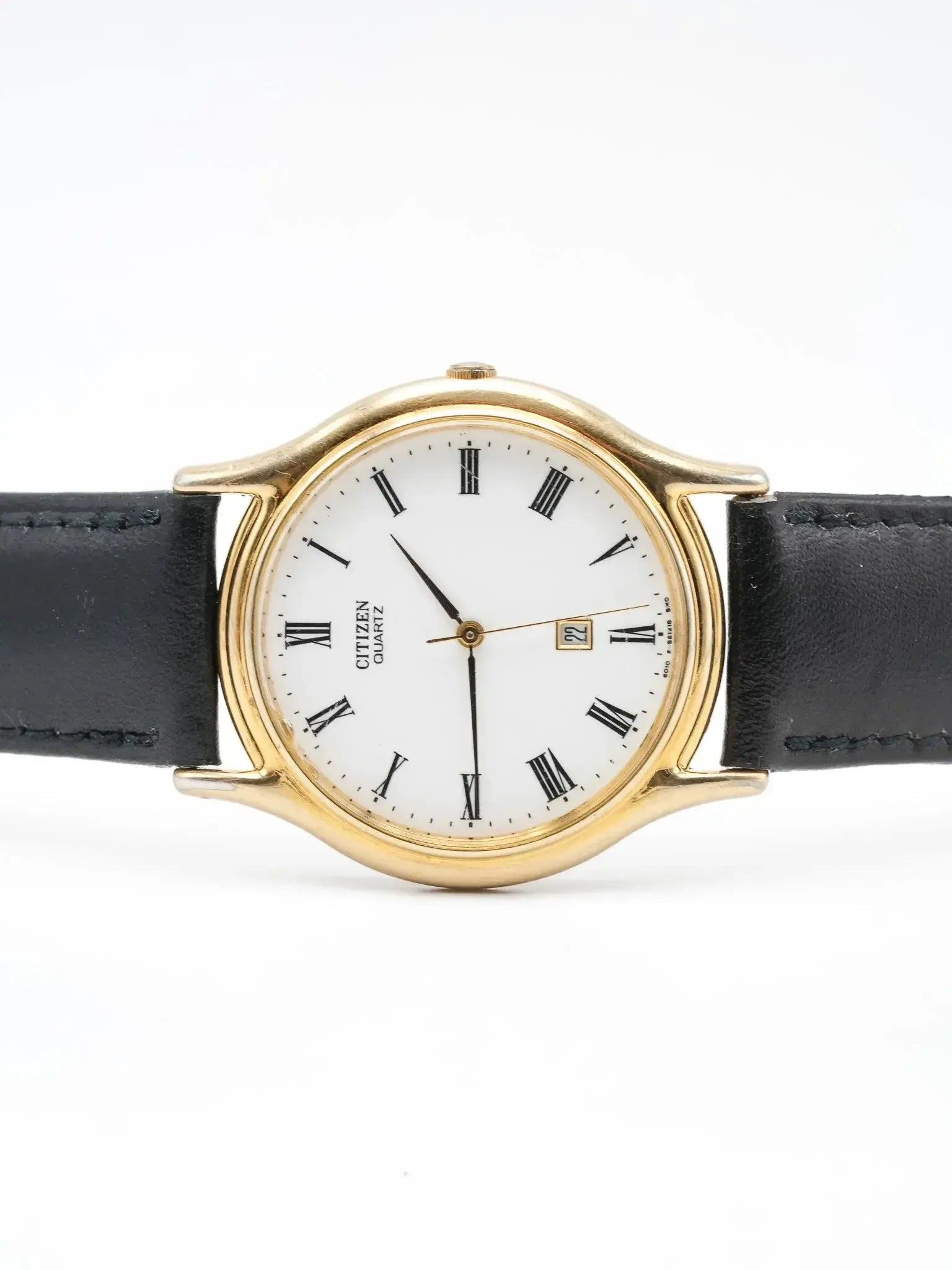 Citizen - Roman Gold Plated Date 6h - 1990s