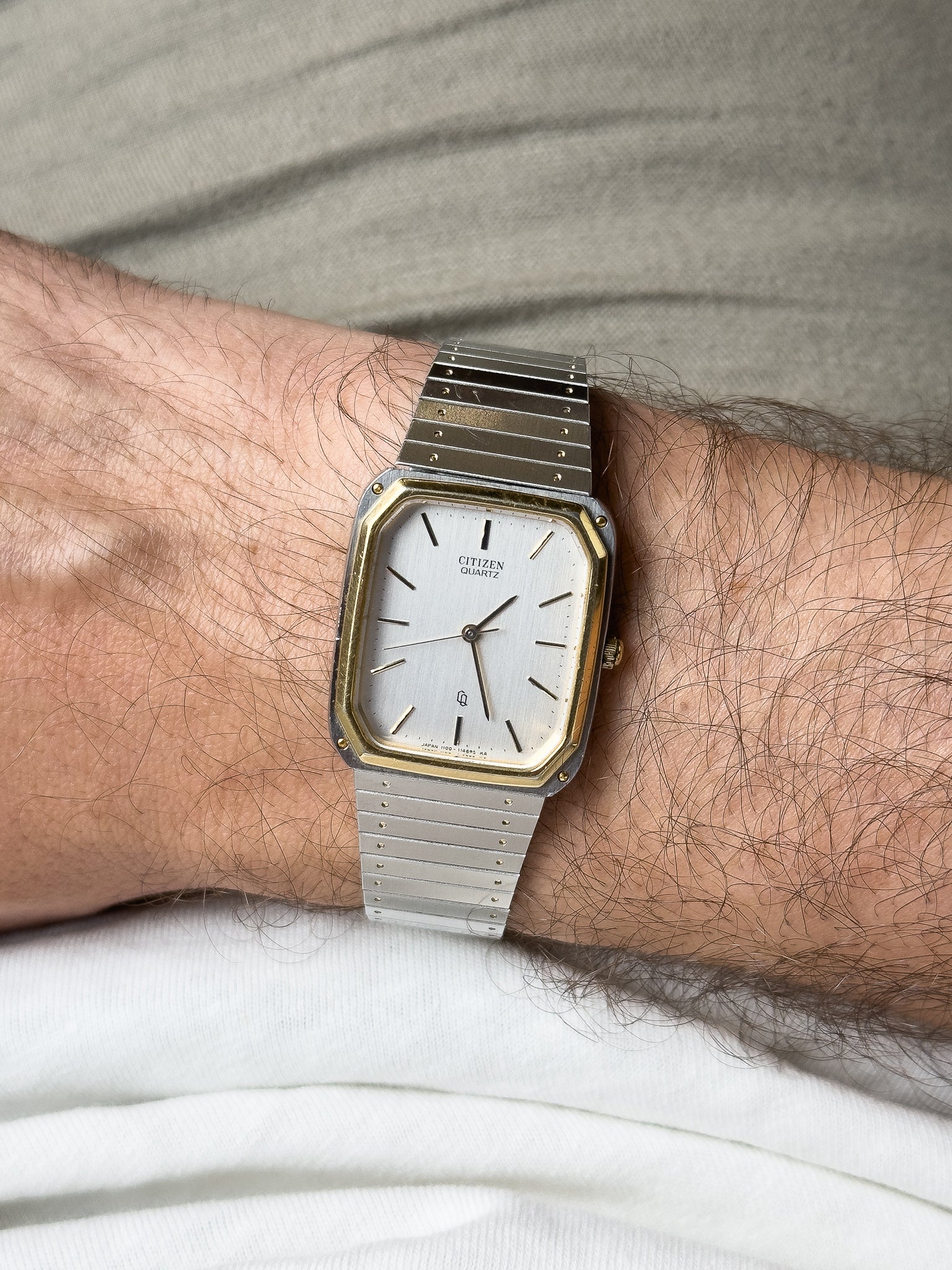 Citizen - Tank Royal Acier Or bracelet intégré - 1991 - Atelier Victor - Vintage  Shop