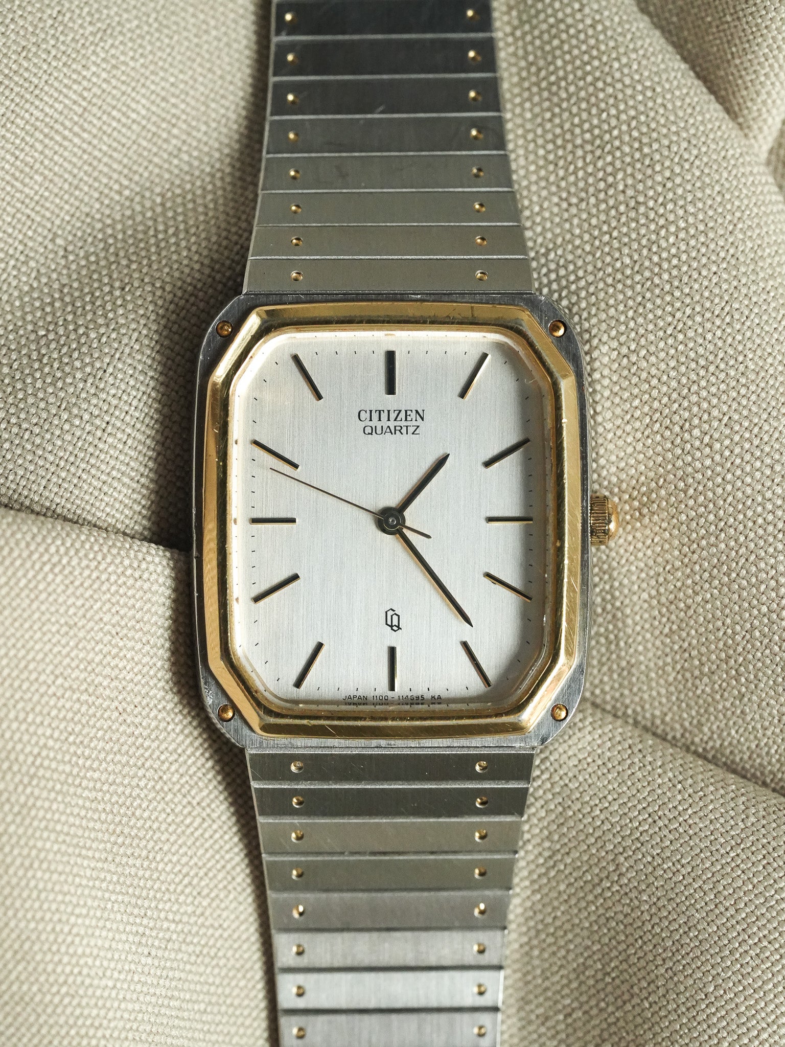 Citizen - Tank Royal Acier Or bracelet intégré - 1991 - Atelier Victor - Vintage  Shop