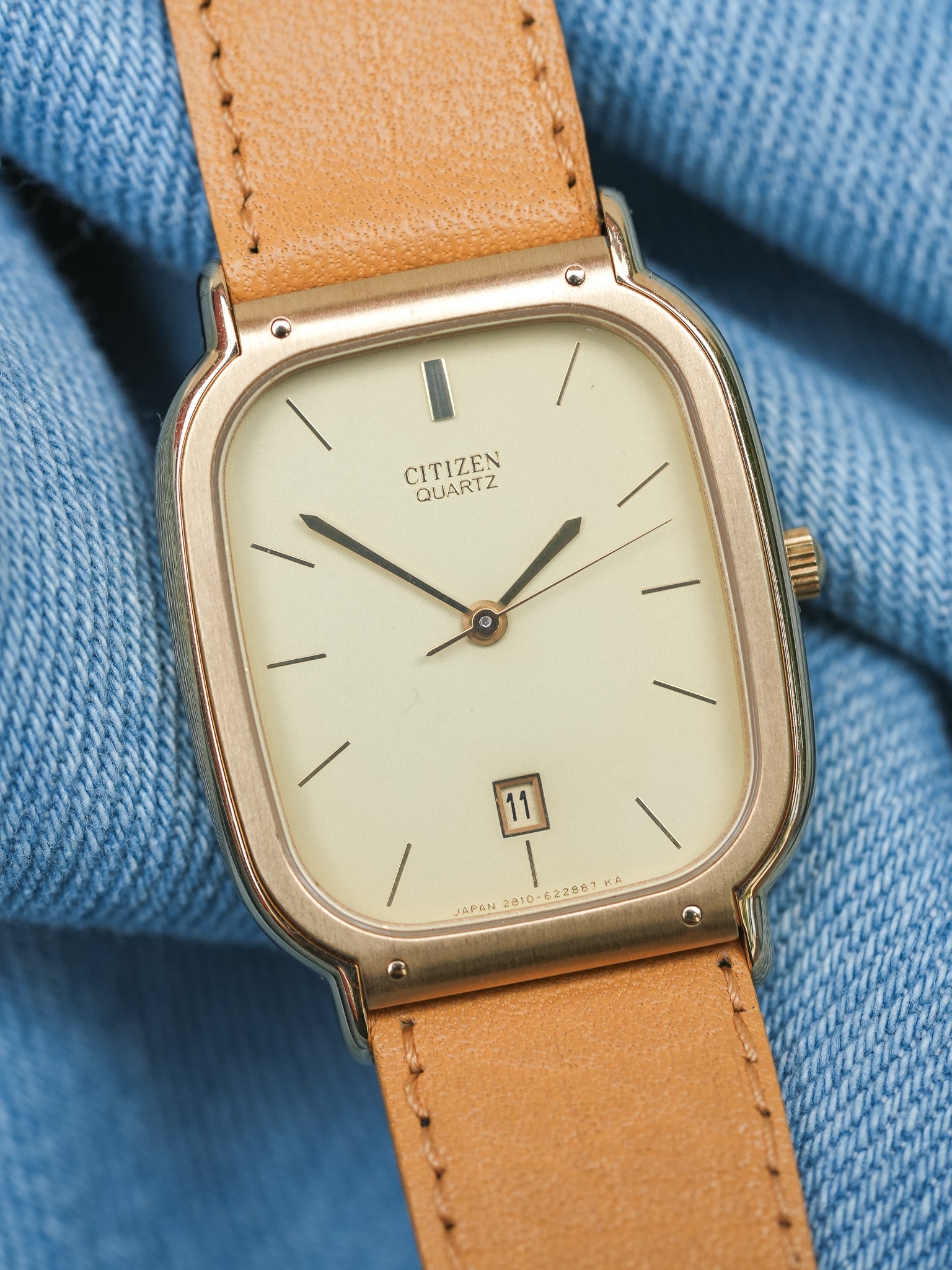 Citizen - Tonneau Citron Or Date 6h - NOS - 1985 - Atelier Victor - Vintage  Shop