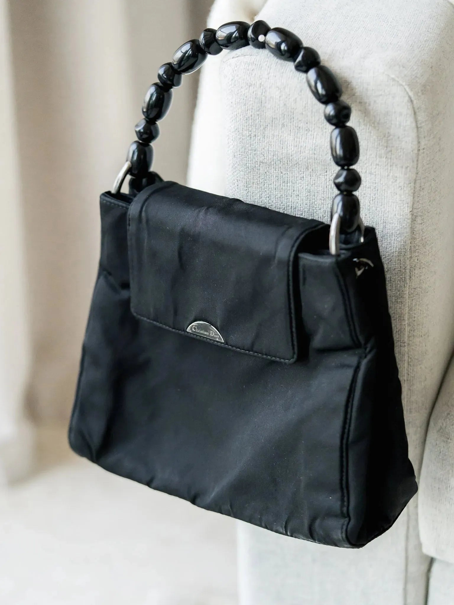 Dior - Sac à main noir perle - Atelier Victor Paris - Vintage Watch Shop Dubai