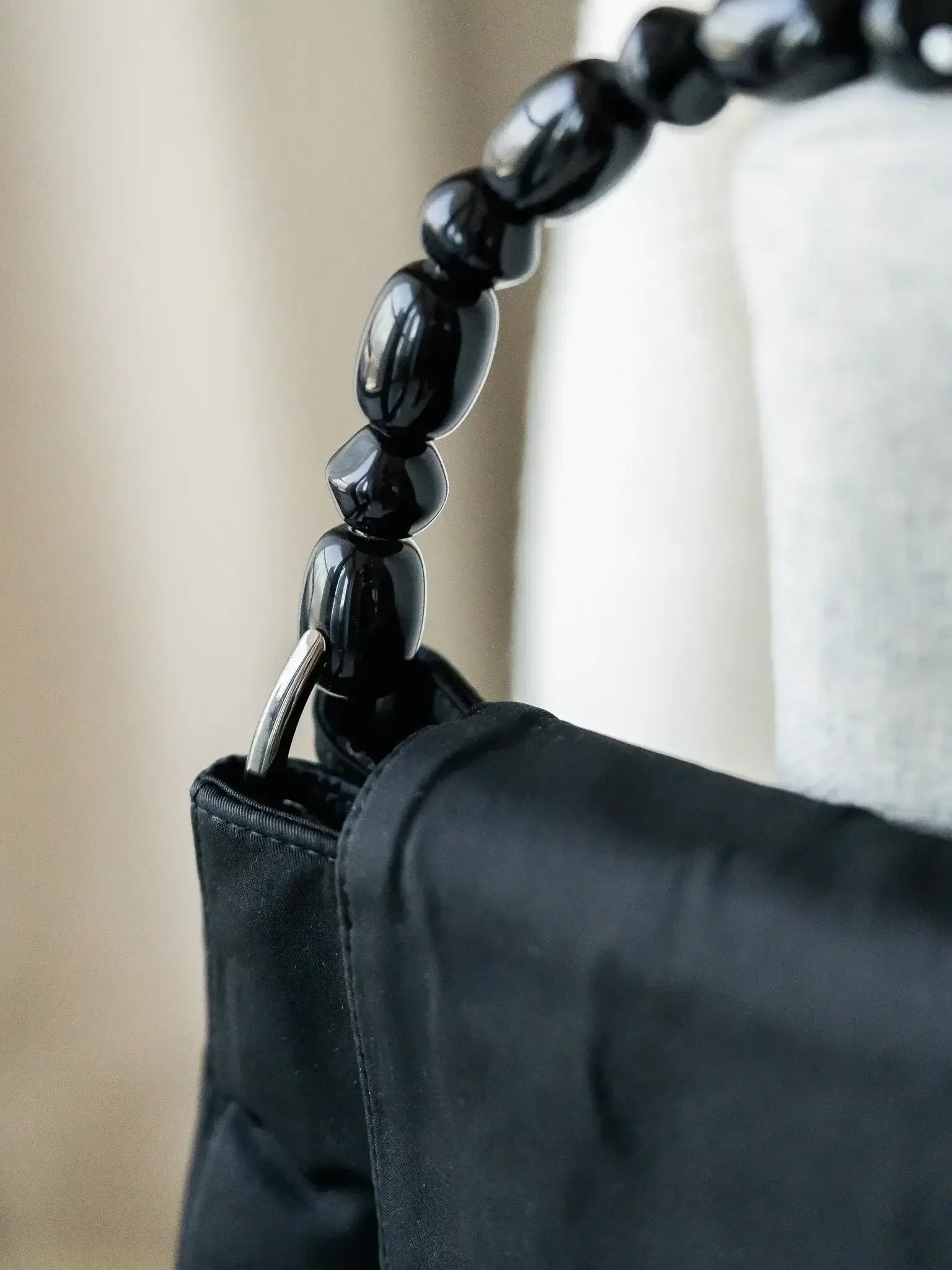 Dior - Black vintage pearl handbag