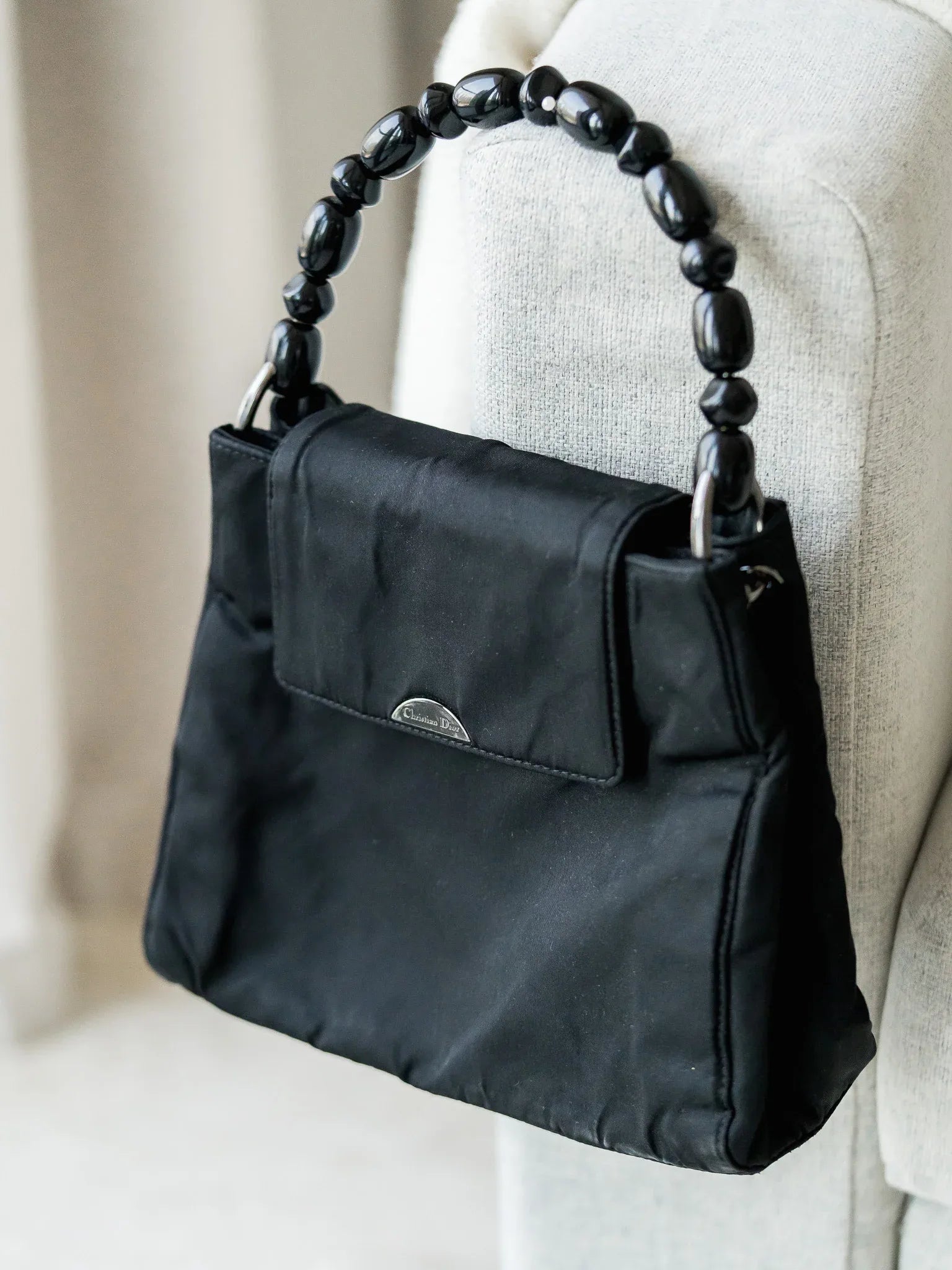 Dior - Sac à main vintage noir perle - Atelier Victor