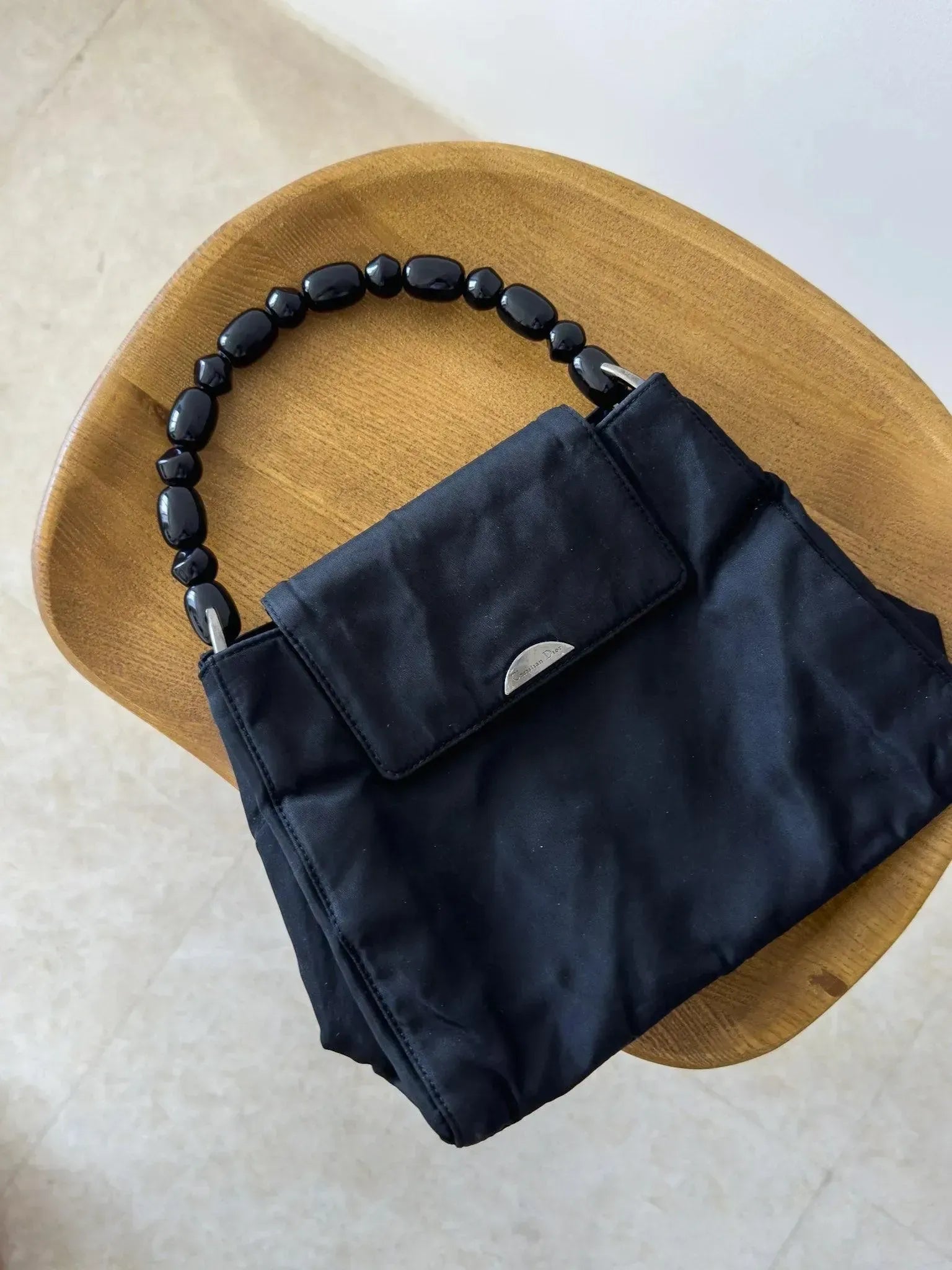 Dior - Sac à main vintage noir perle - Atelier Victor