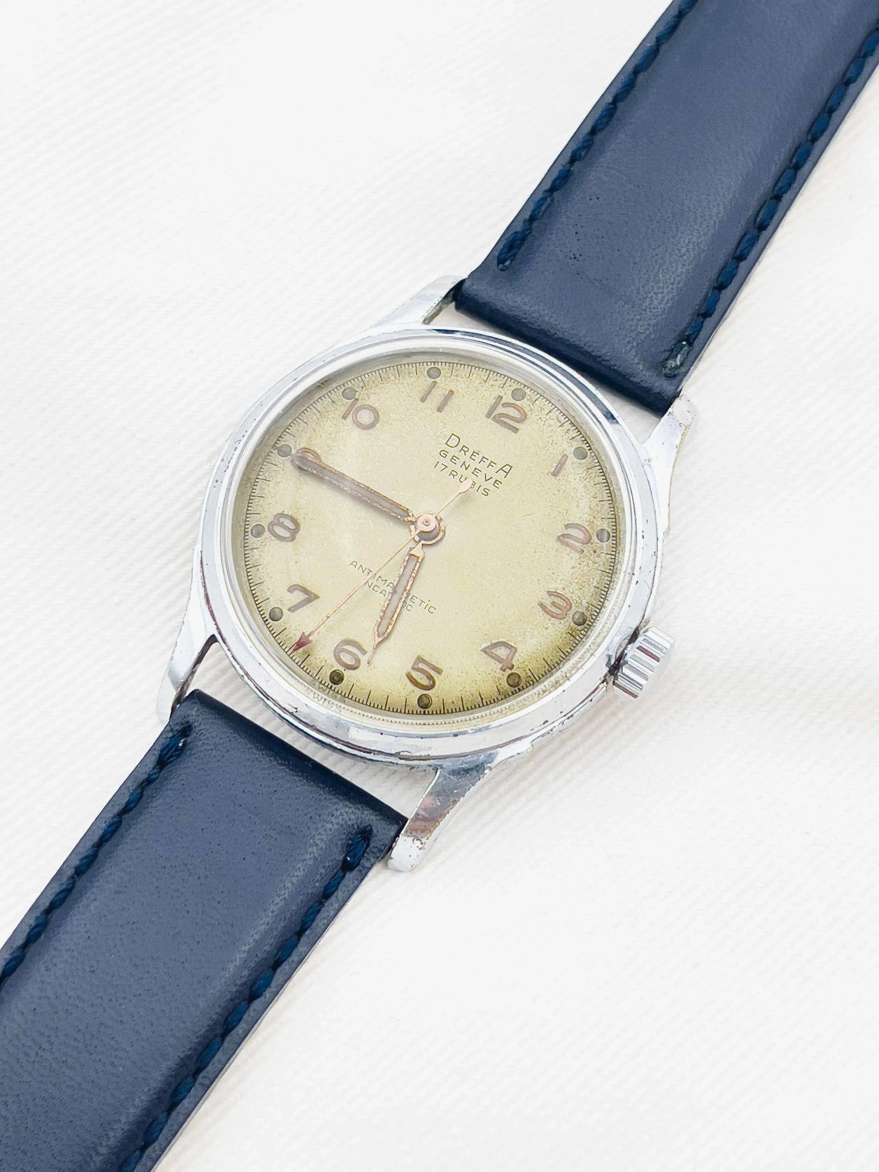 Dreffa Genève - Incabloc Acier Patine - 1950s - Atelier Victor Paris - Vintage Watch Shop Dubai