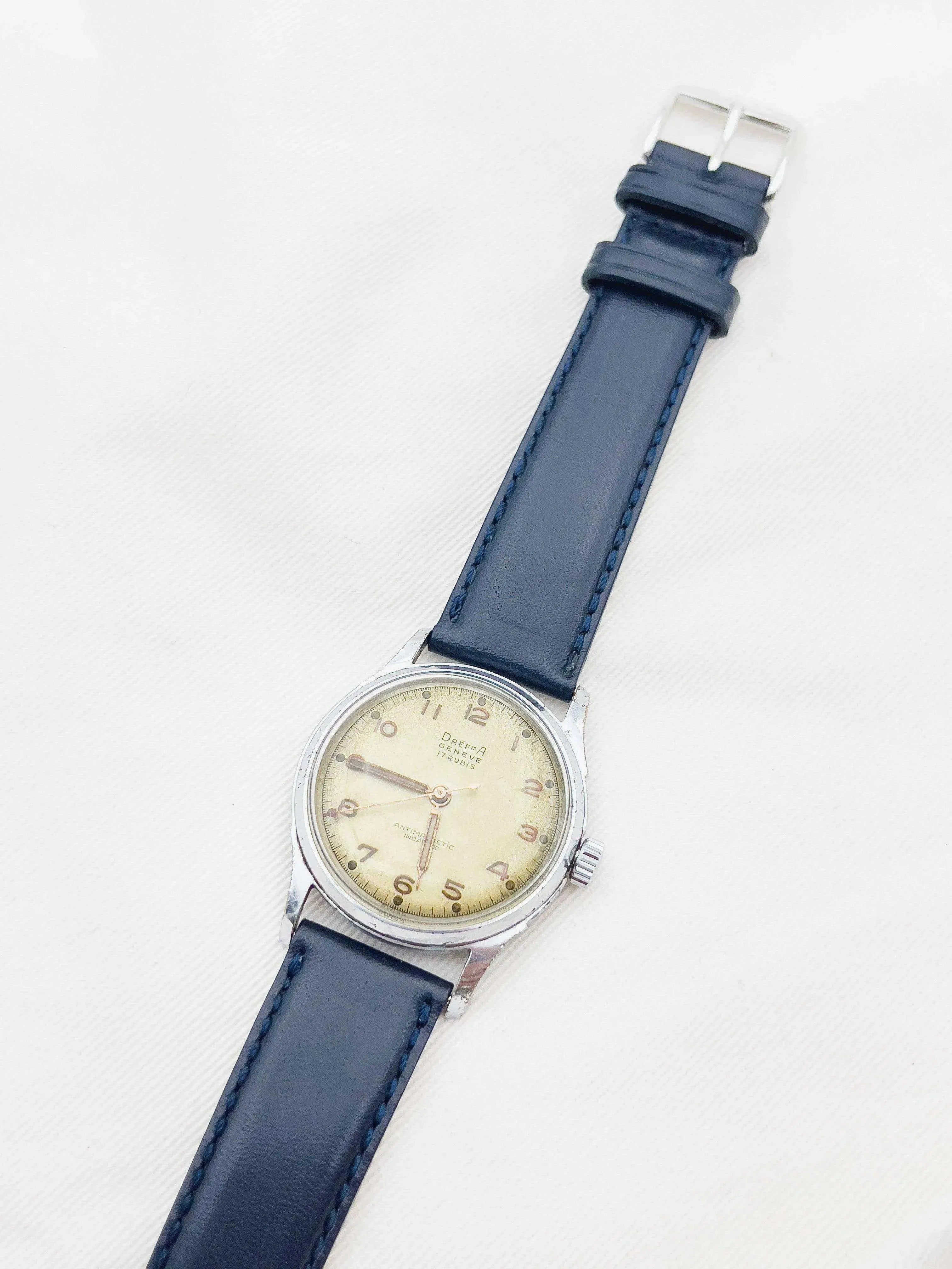 Dreffa Genève - Incabloc Acier Patine - 1950s - Atelier Victor Paris - Vintage Watch Shop Dubai