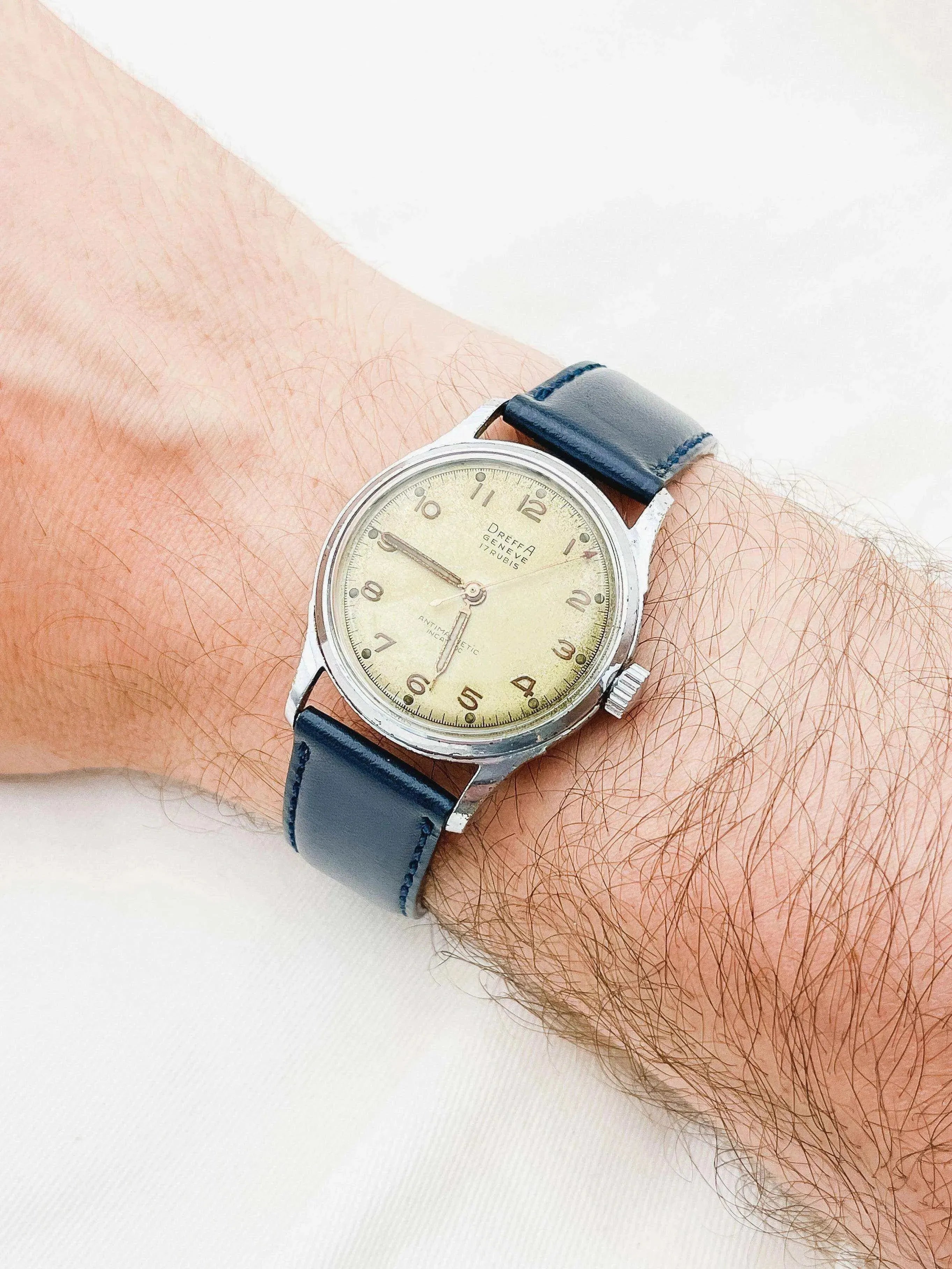 Dreffa Genève - Incabloc Acier Patine - 1950s - Atelier Victor Paris - Vintage Watch Shop Dubai