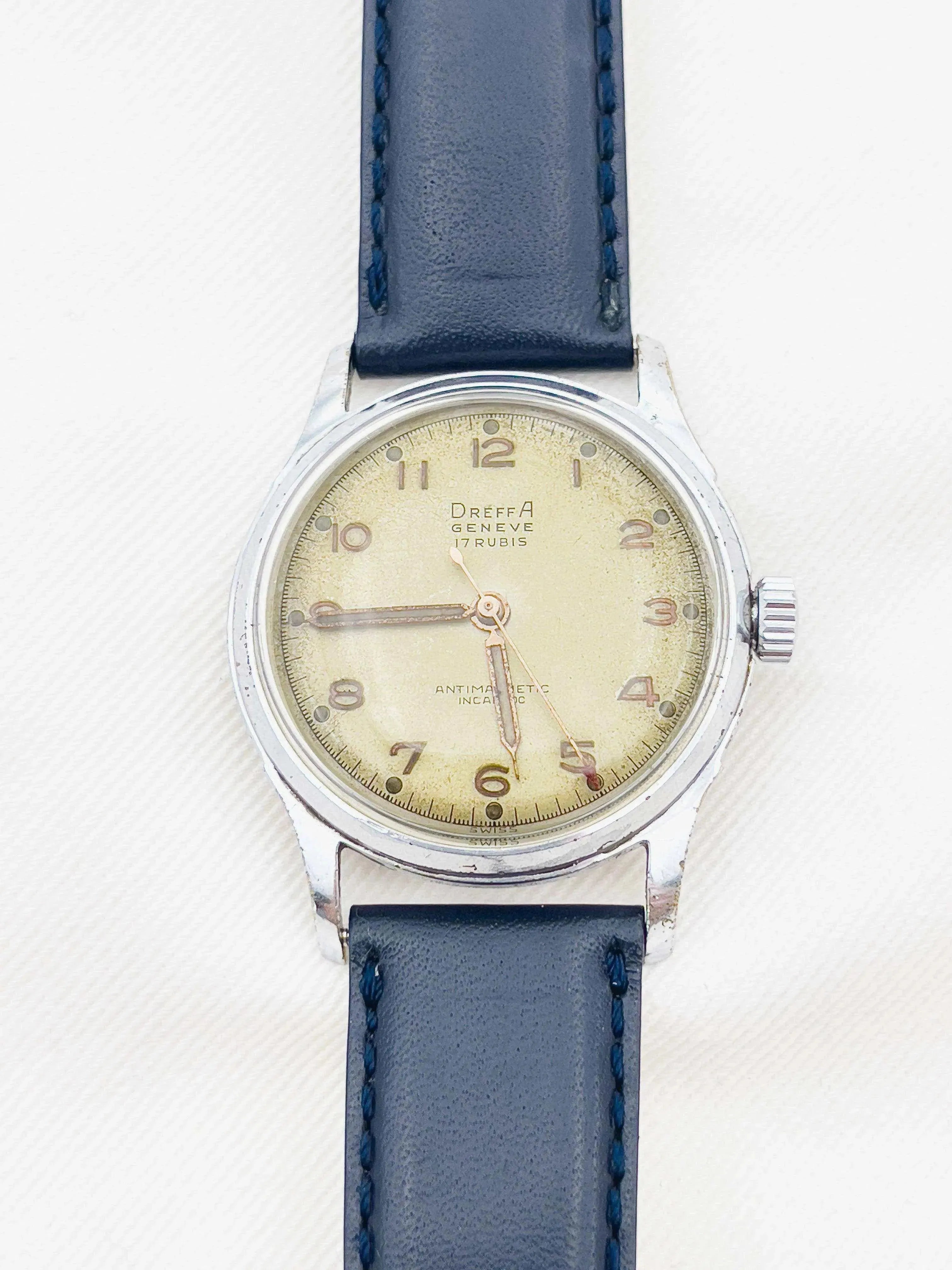 Dreffa Genève - Incabloc Acier Patine - 1950s - Atelier Victor Paris - Vintage Watch Shop Dubai