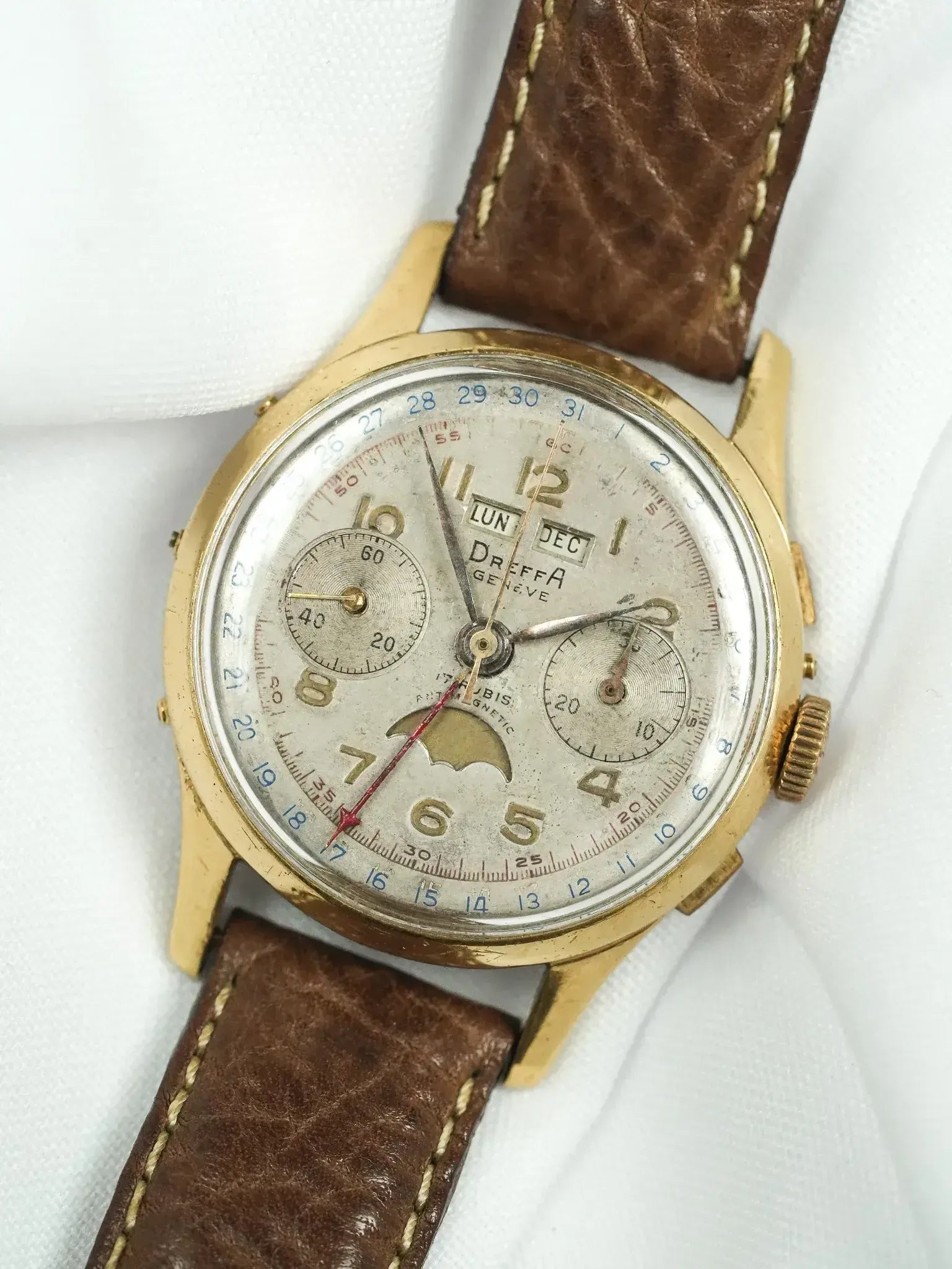 Dreffa Genève - Landeron 186 Chronograph Moon Phase Triple Calendar - 1950s 