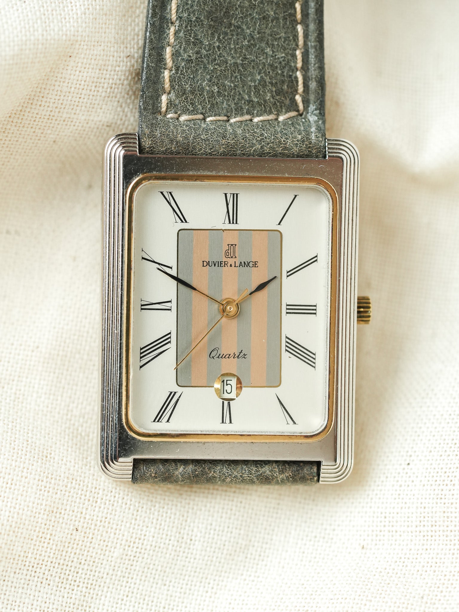 Duvier & Lange - Tank Stepcase Acier Or Acier Tapisserie - NOS - 1980s - Atelier Victor - Vintage  Shop