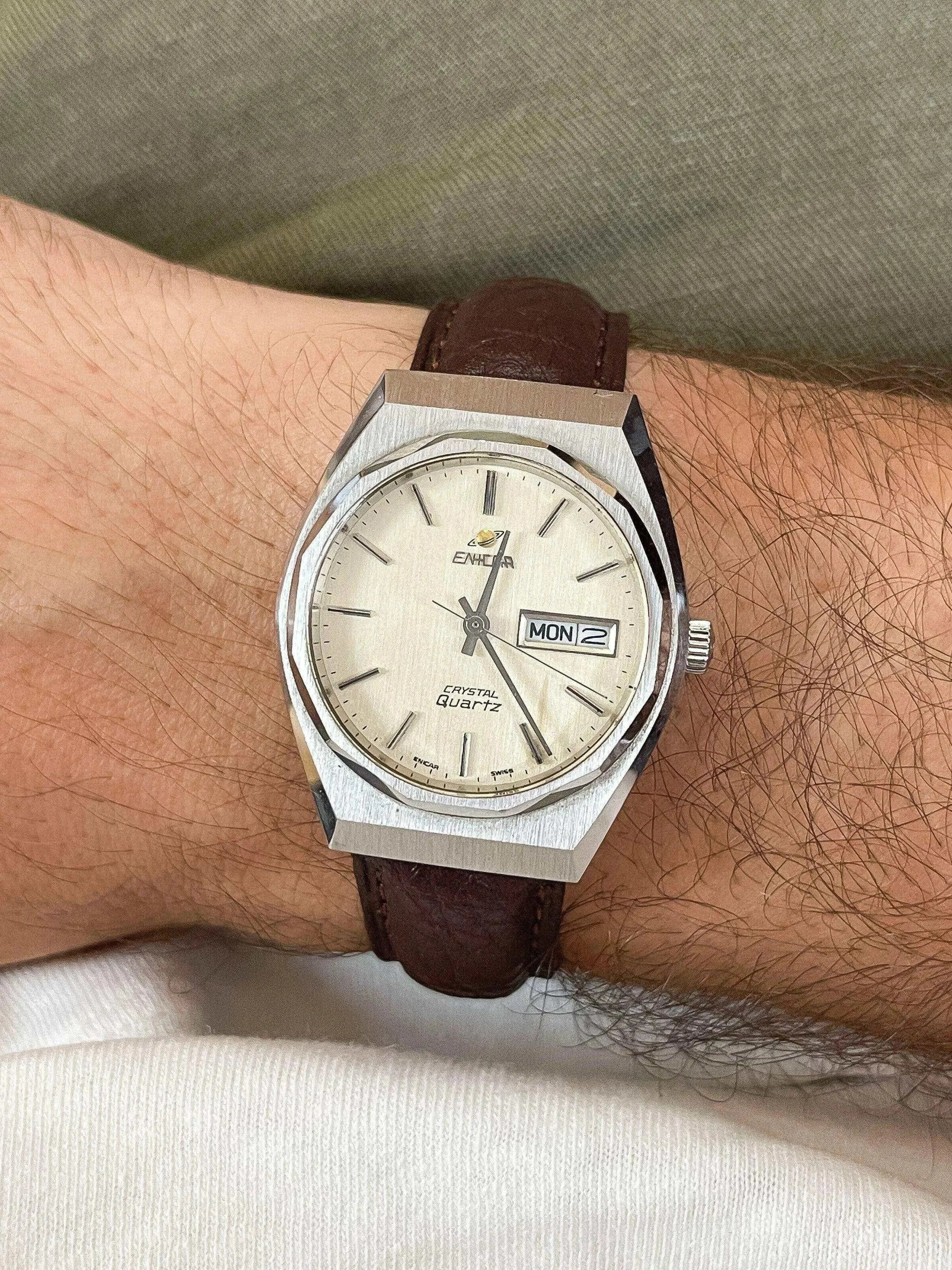 Enicar - Daydate Cream - 1990’s - Atelier Victor Paris - Vintage Watch Shop Dubai