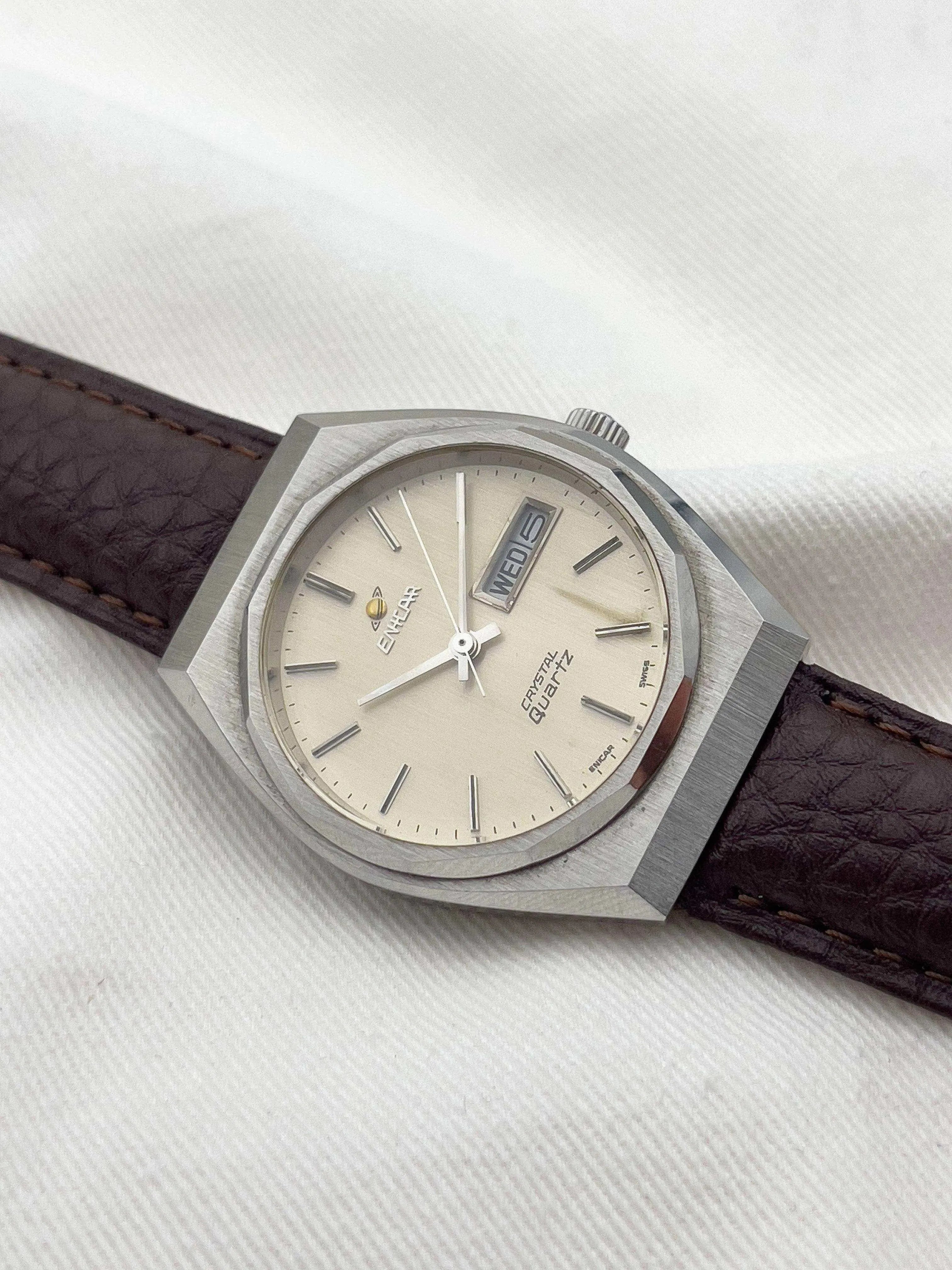 Enicar - Daydate Cream - 1990’s - Atelier Victor Paris - Vintage Watch Shop Dubai