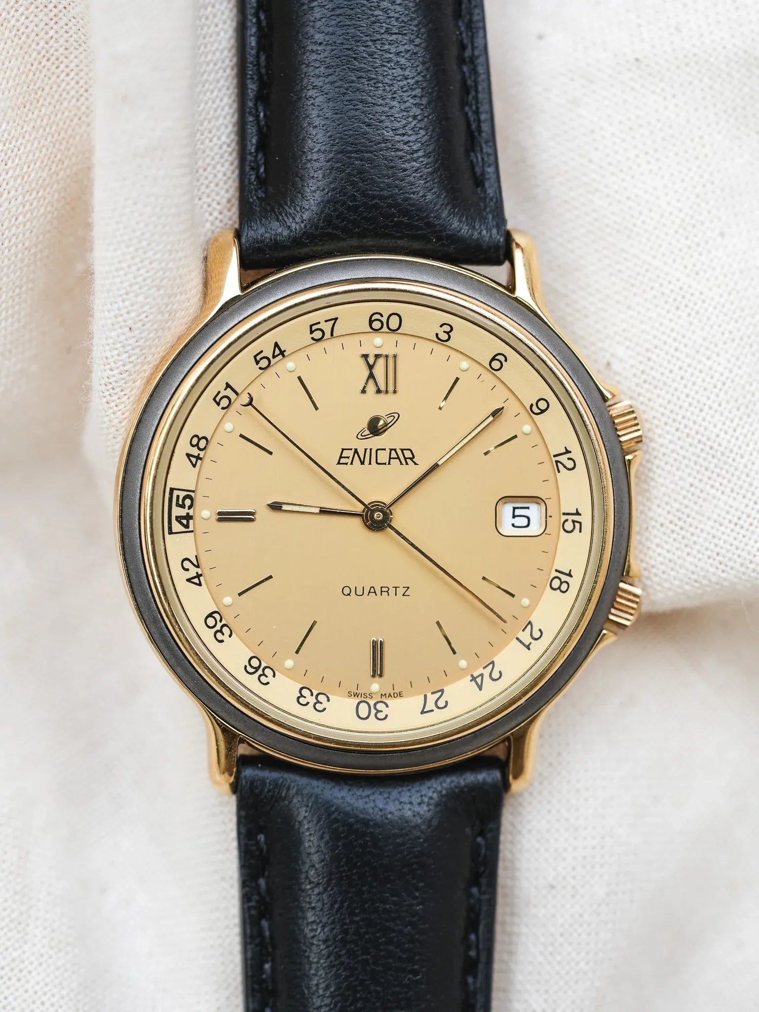 Enicar - Plaqué Or lunette directionnelle interne - NOS - 1990s - Atelier Victor