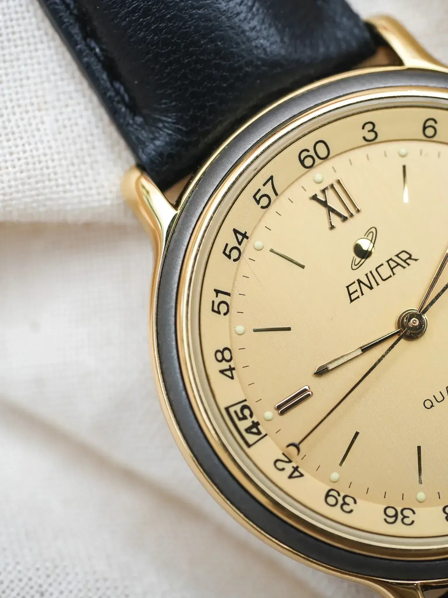 Enicar Watch Gold-Plated vintage bezel | Atelier Victor