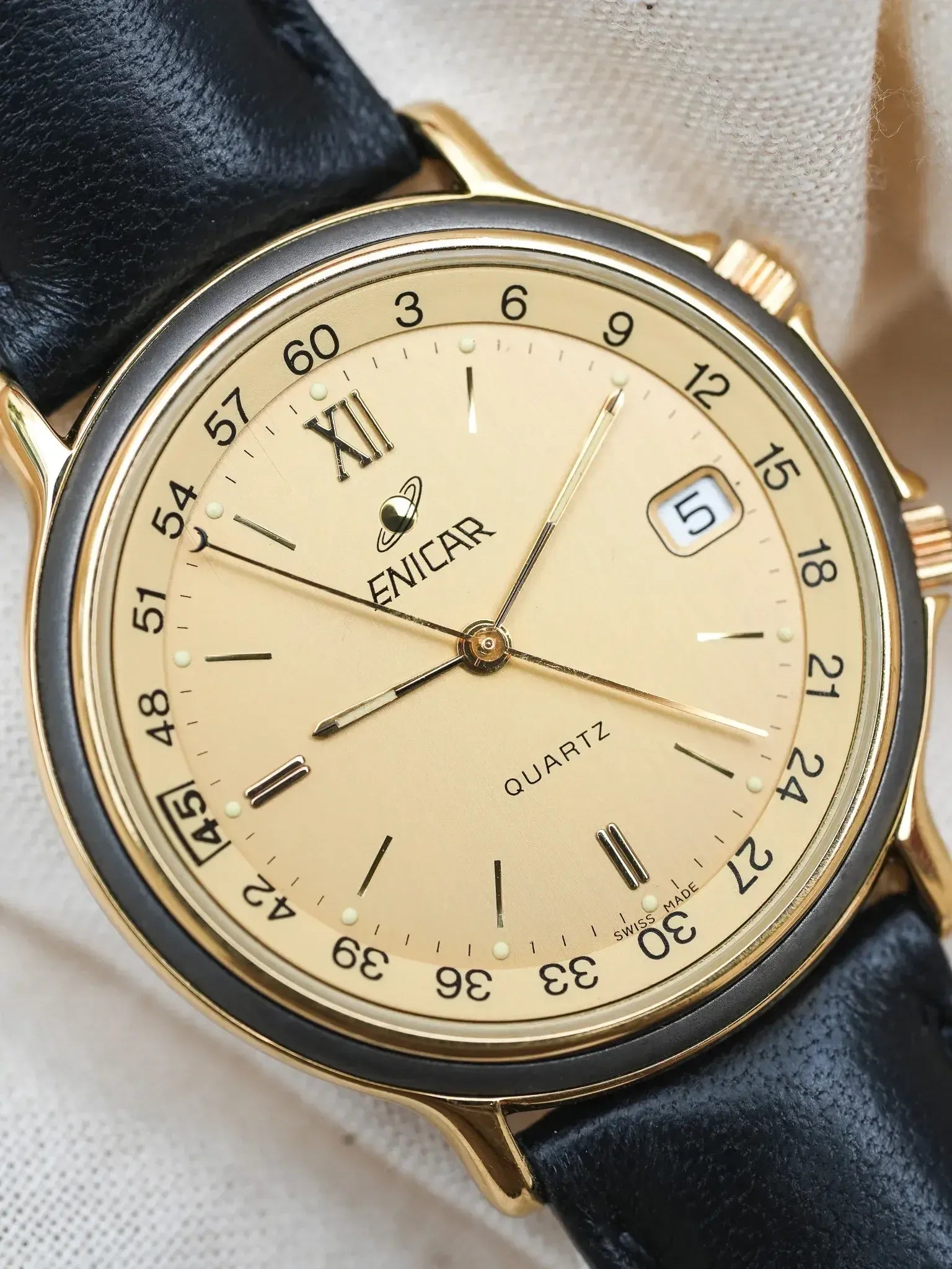 Enicar Watch Gold-Plated vintage bezel | Atelier Victor