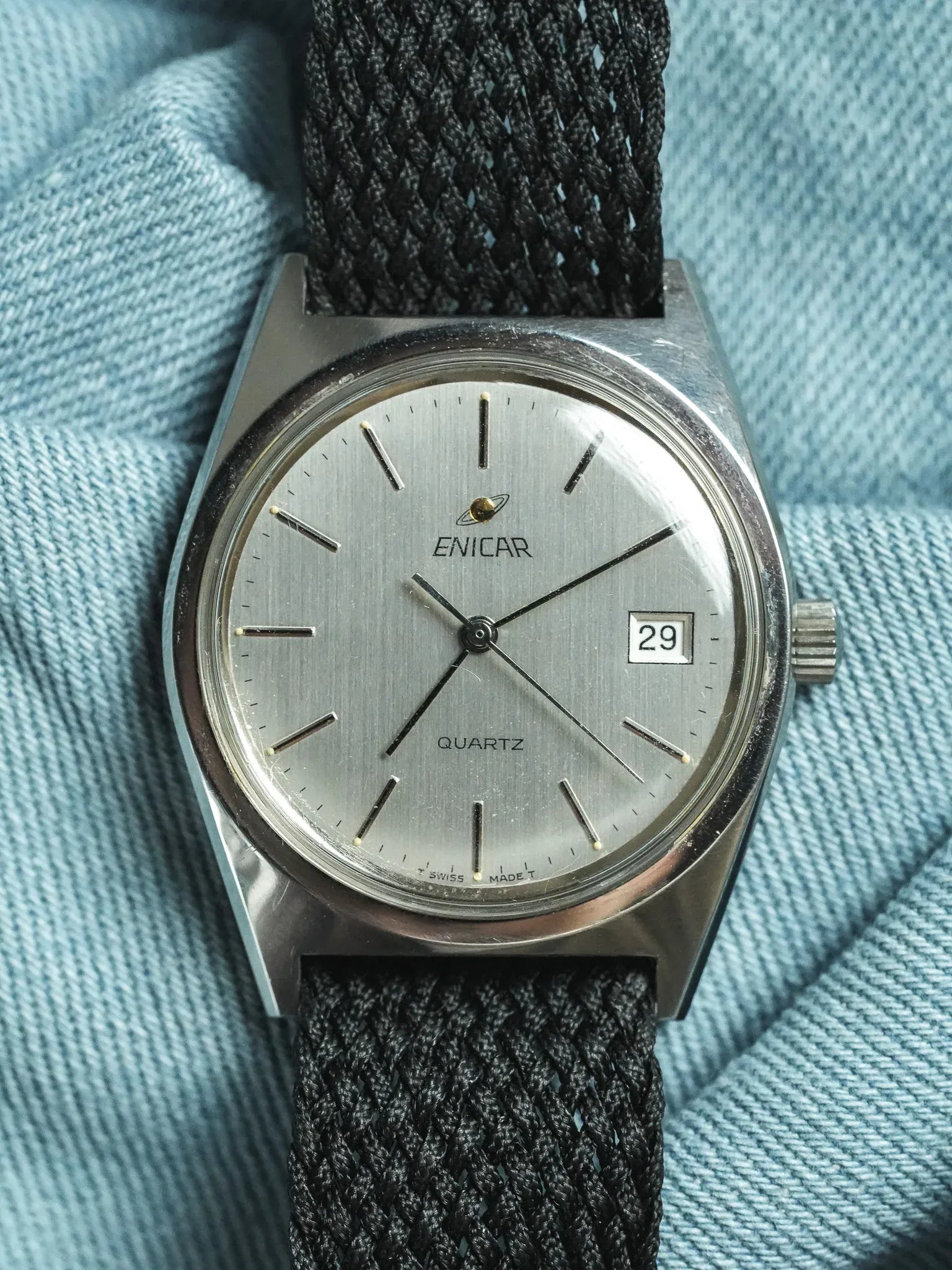 Enicar - Ronde Acier Cadran Acier - NOS - 1980s - Atelier Victor