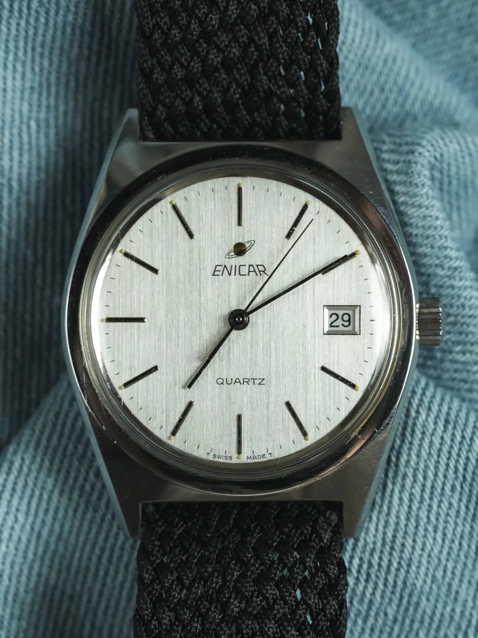 Enicar - Ronde Acier Cadran Acier - NOS - 1980s - Atelier Victor