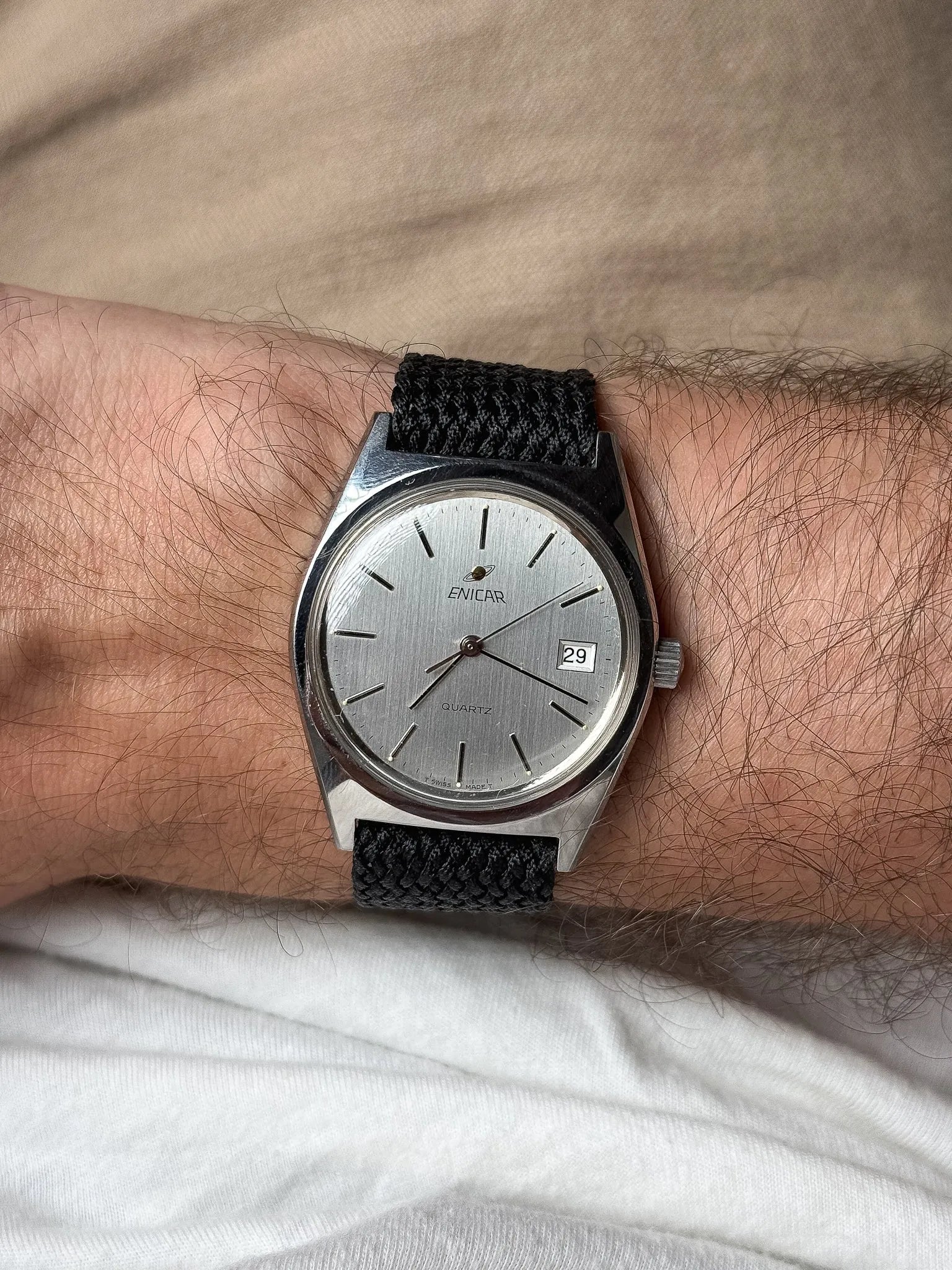 Enicar - Ronde Acier Cadran Acier - NOS - 1980s - Atelier Victor