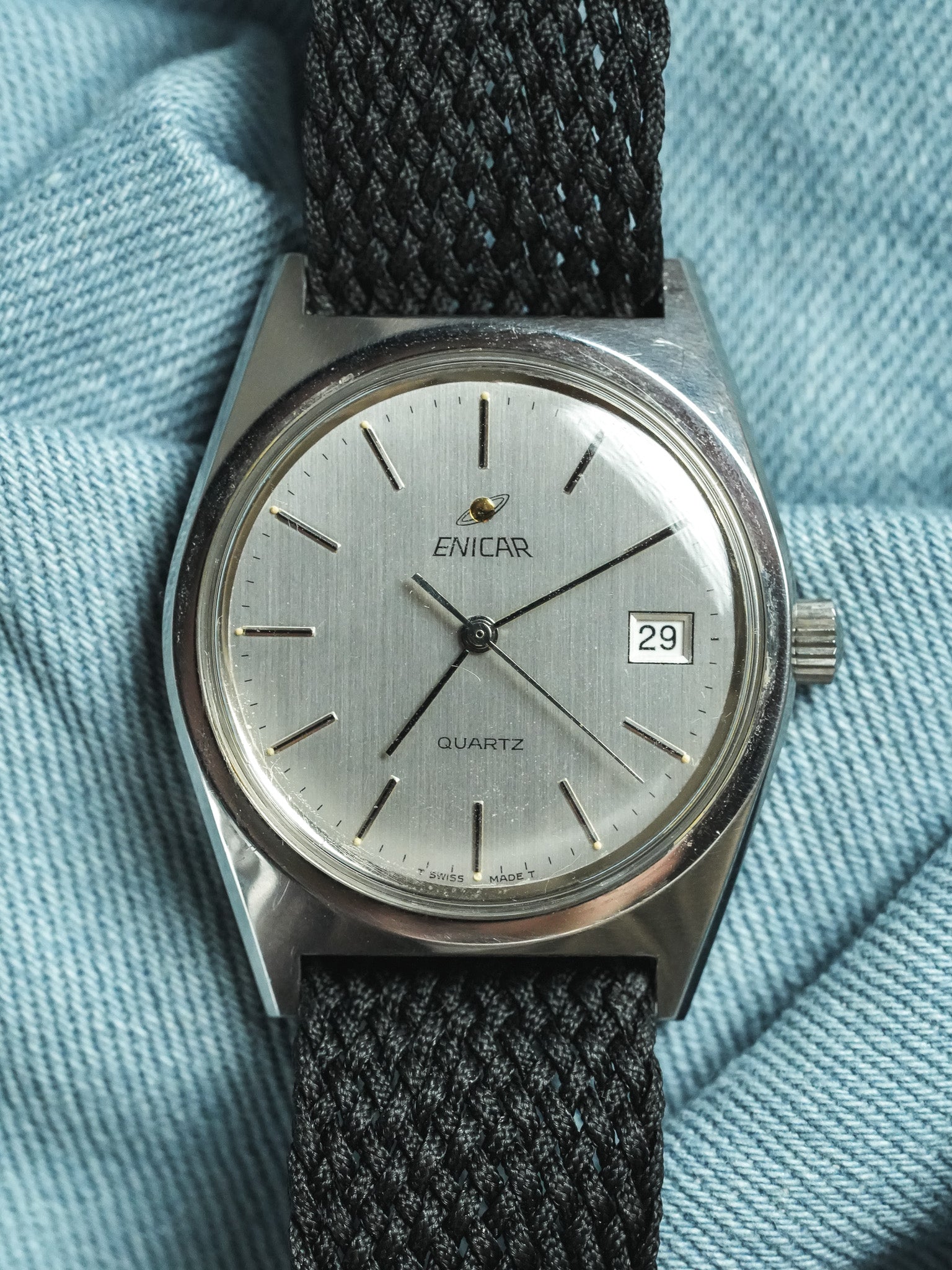 Enicar - Ronde Acier Cadran Acier - NOS - 1980s - Atelier Victor - Vintage  Shop