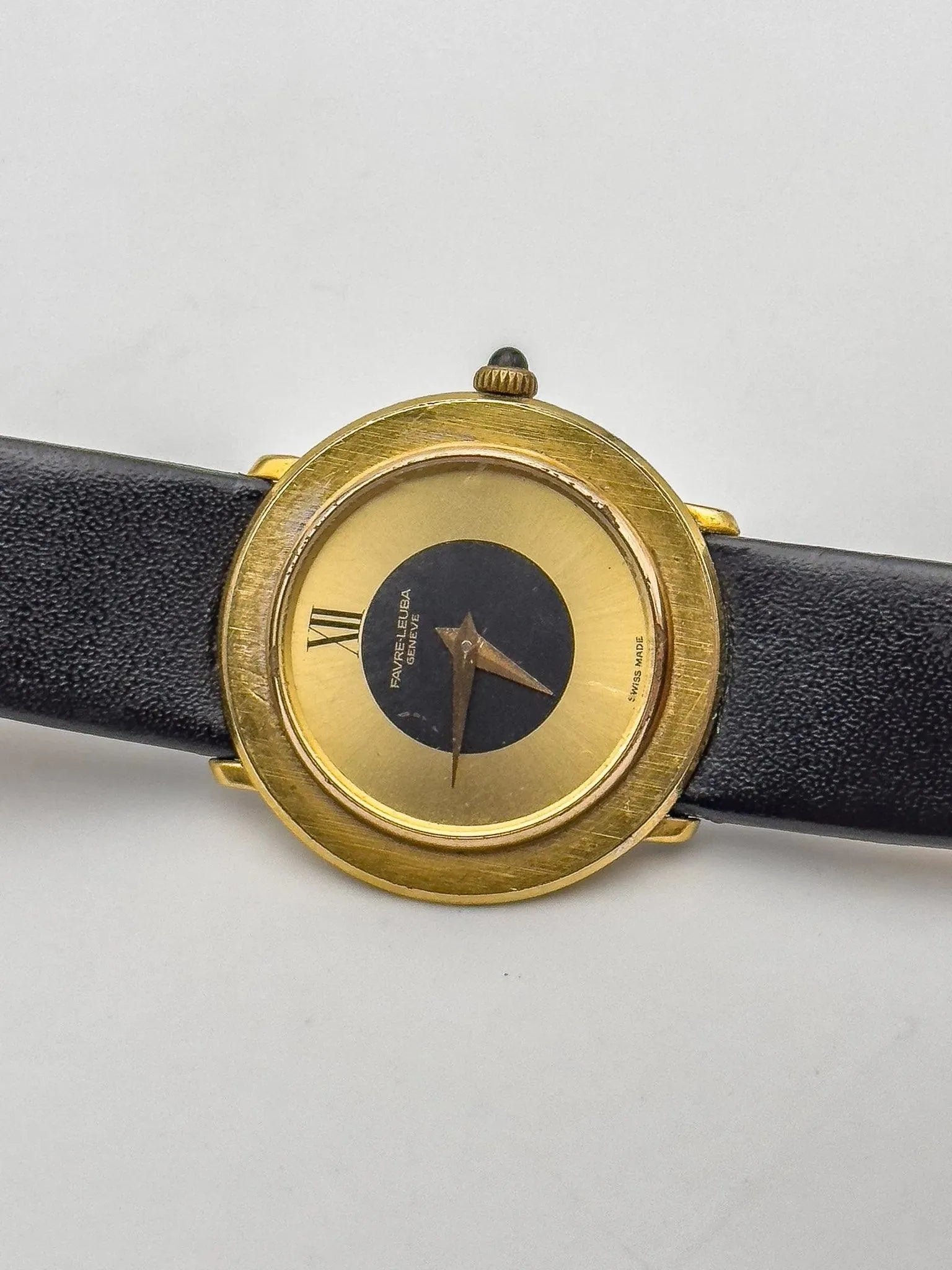 Favre-Leuba - Circle Black - 1970s - Atelier Victor Paris - Vintage Watch Shop Dubai
