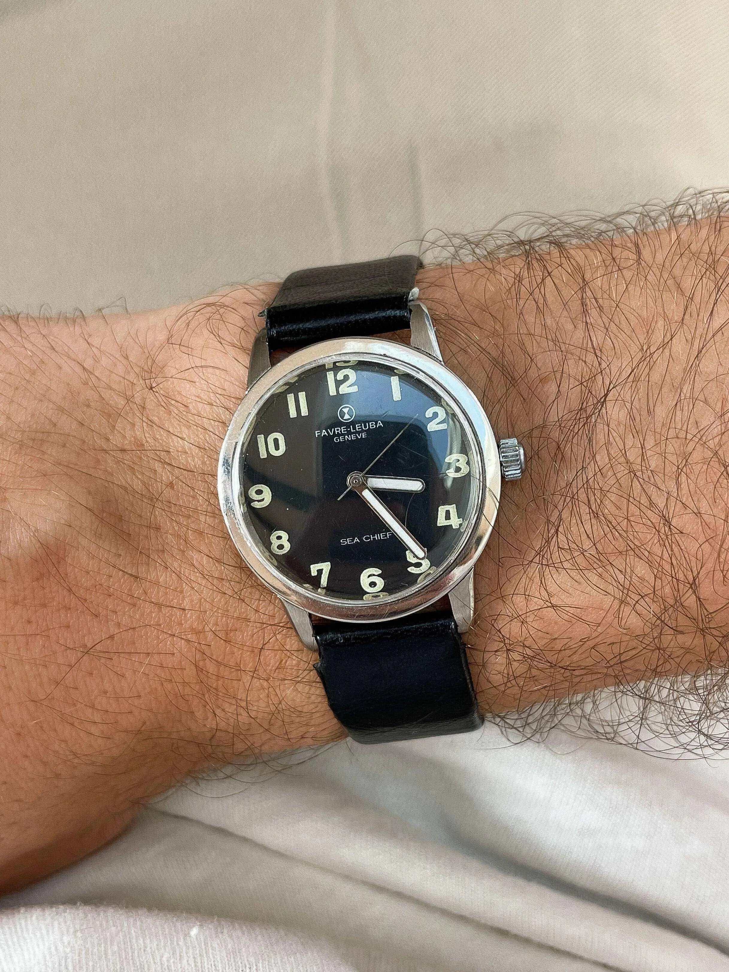 Favre Leuba - Sea Chief Noir - 1970s - Atelier Victor - Vintage Watch Shop