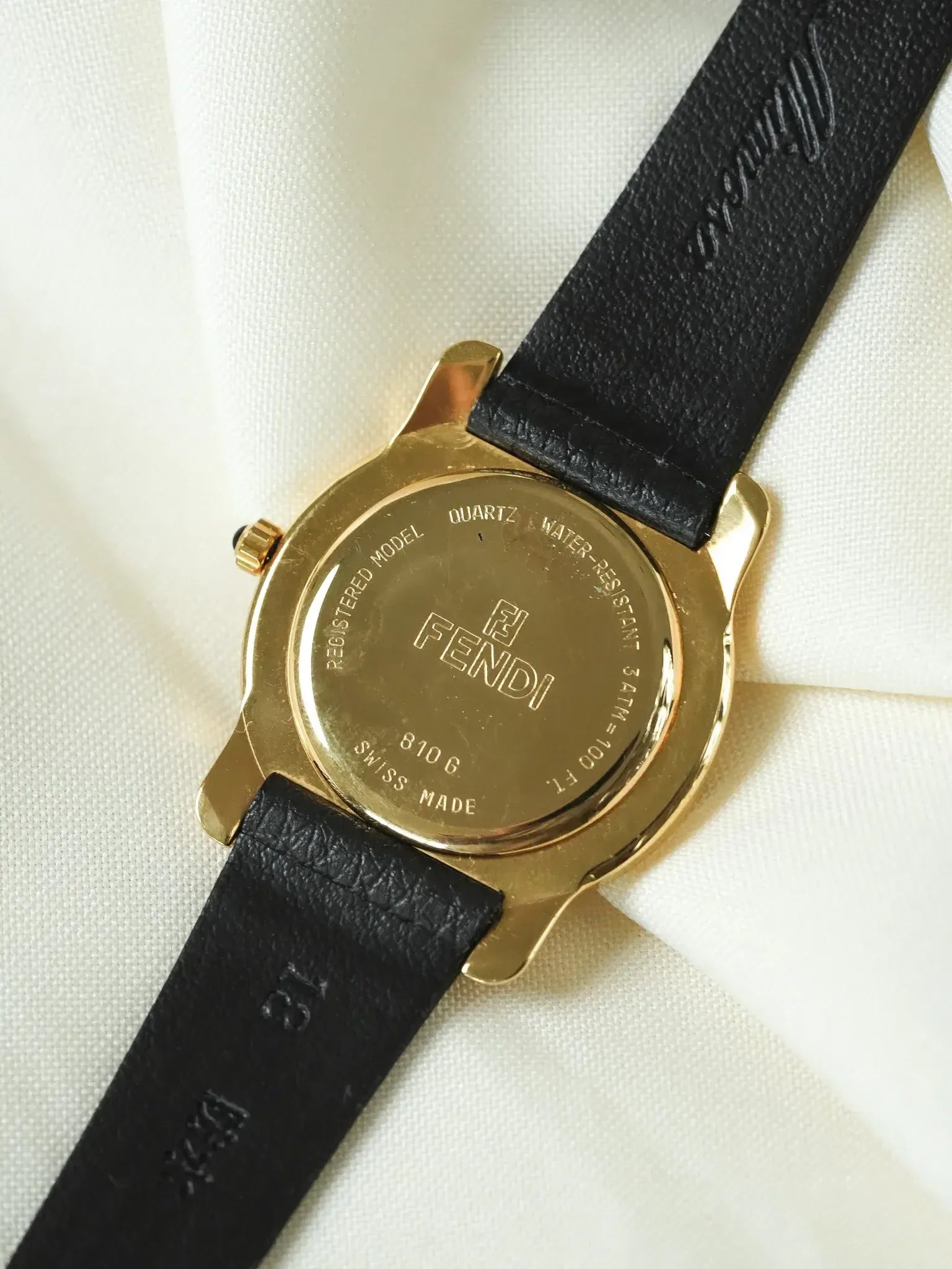Fendi - Gold Plated Date 6h Cabochon 34mm - 1990s - Atelier Victor
