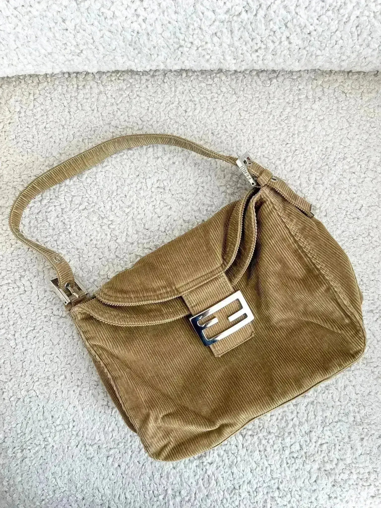 Fendi - Mamma Baguette Suede Handbag
