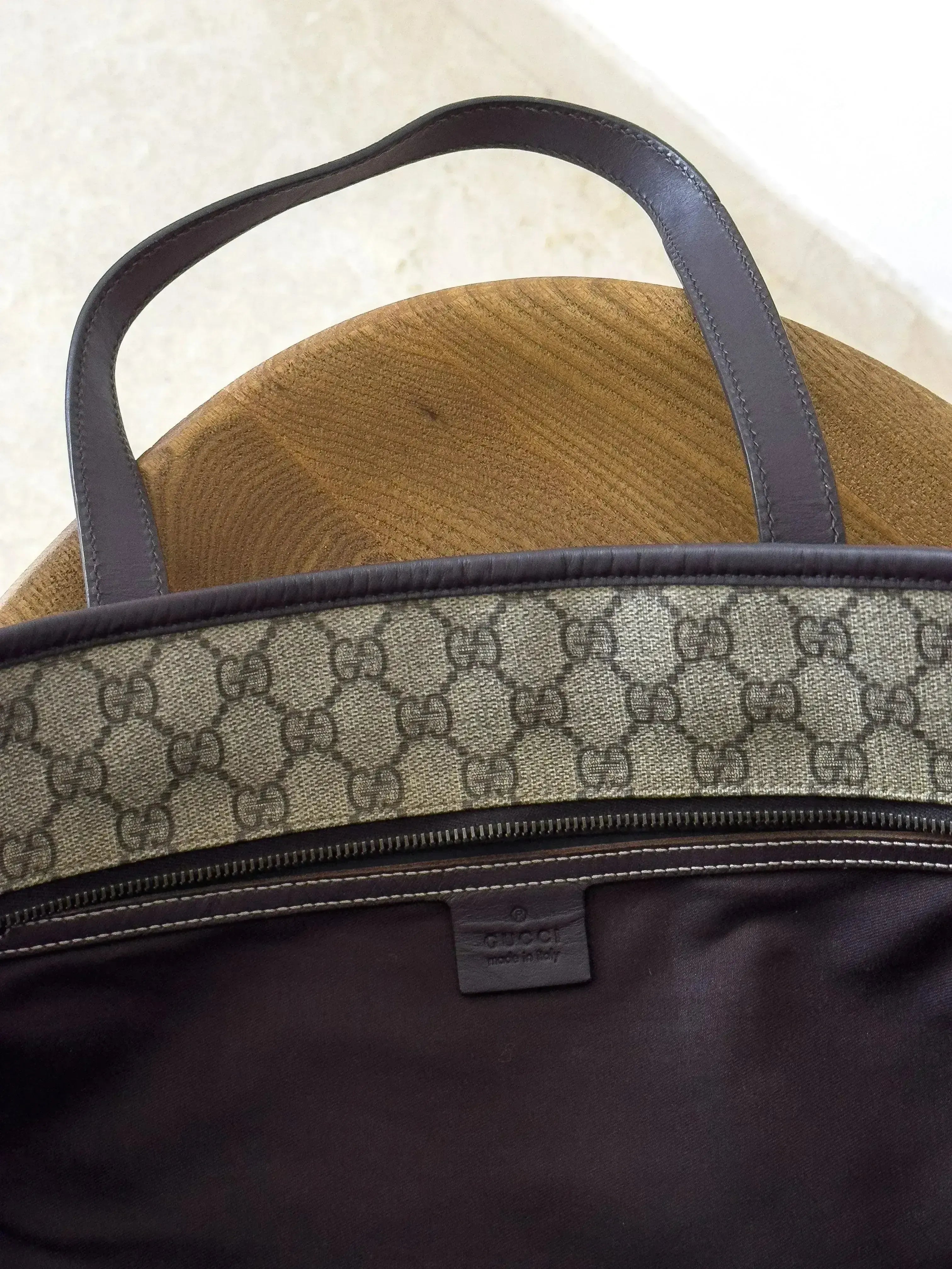 Vintage GG Supreme Beige Canvas & Leather Tote Bag | Atelier Victor