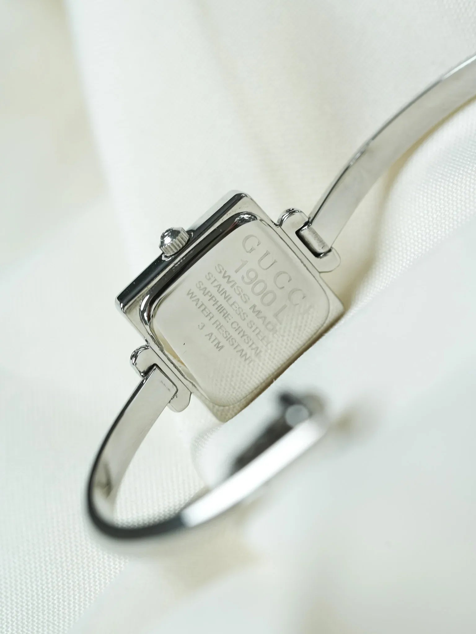 Gucci - Black Square Steel Bangle Bracelet - 1990s 