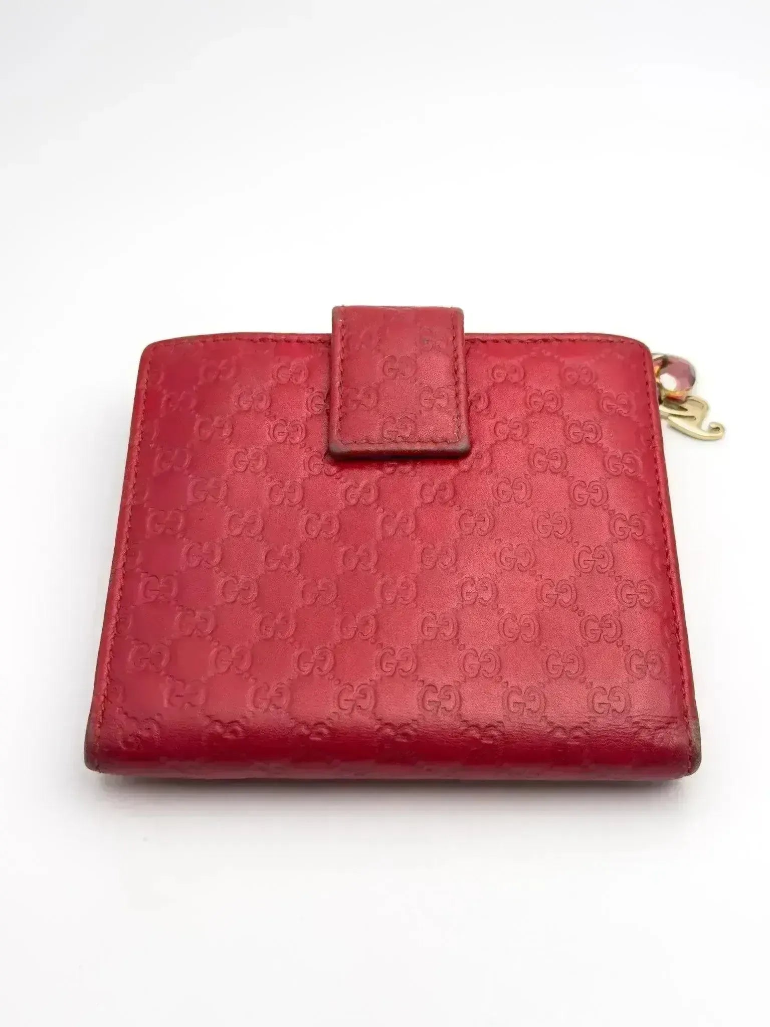 Gucci Red GG Monogram Canvas/Leather Wallet, Authentic Gucci - Wallet in burgundy GG leather main image 3
