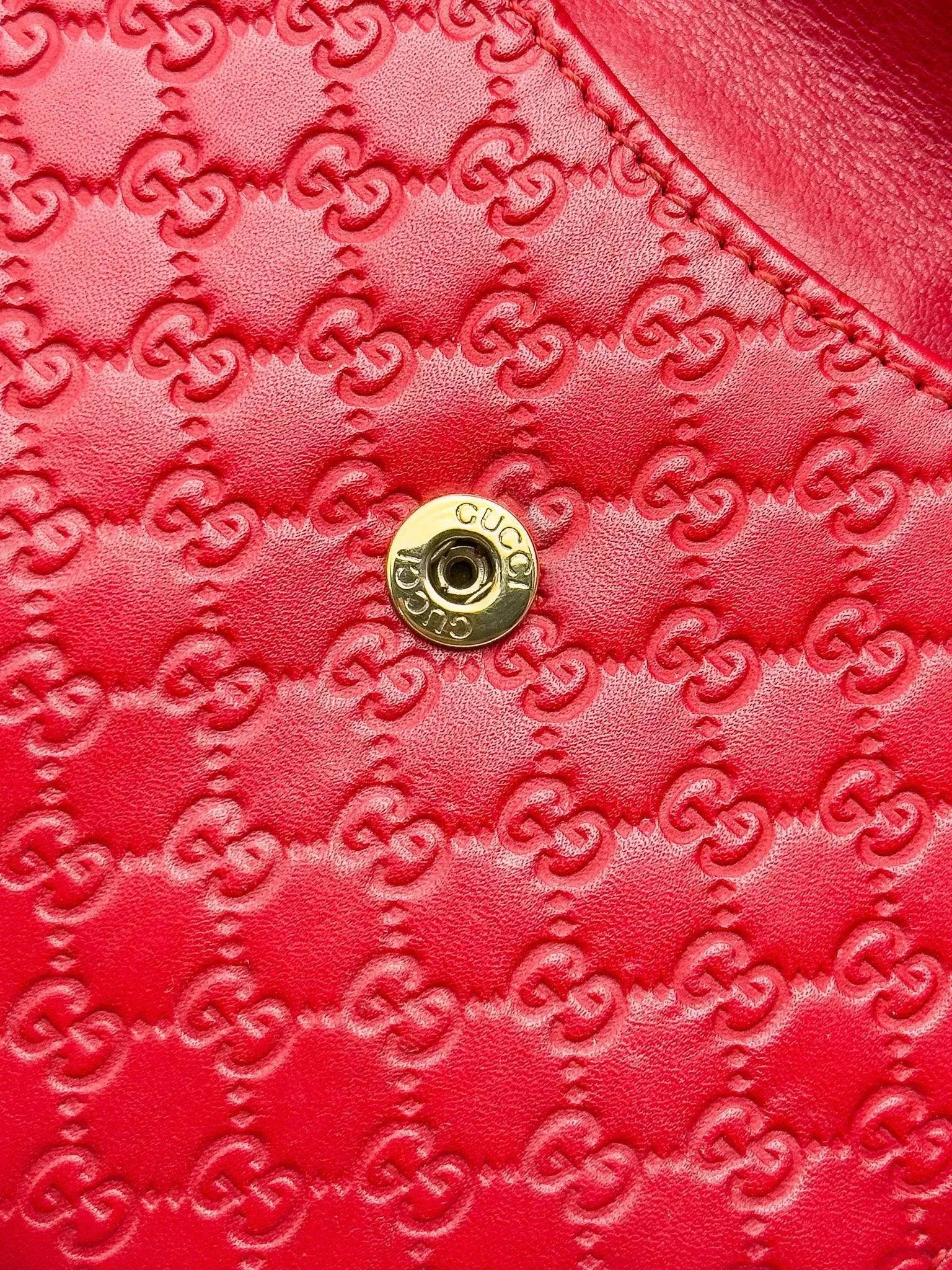 Gucci - Portefeuille en cuir mini GG Rouge - Atelier Victor - Vintage  Shop