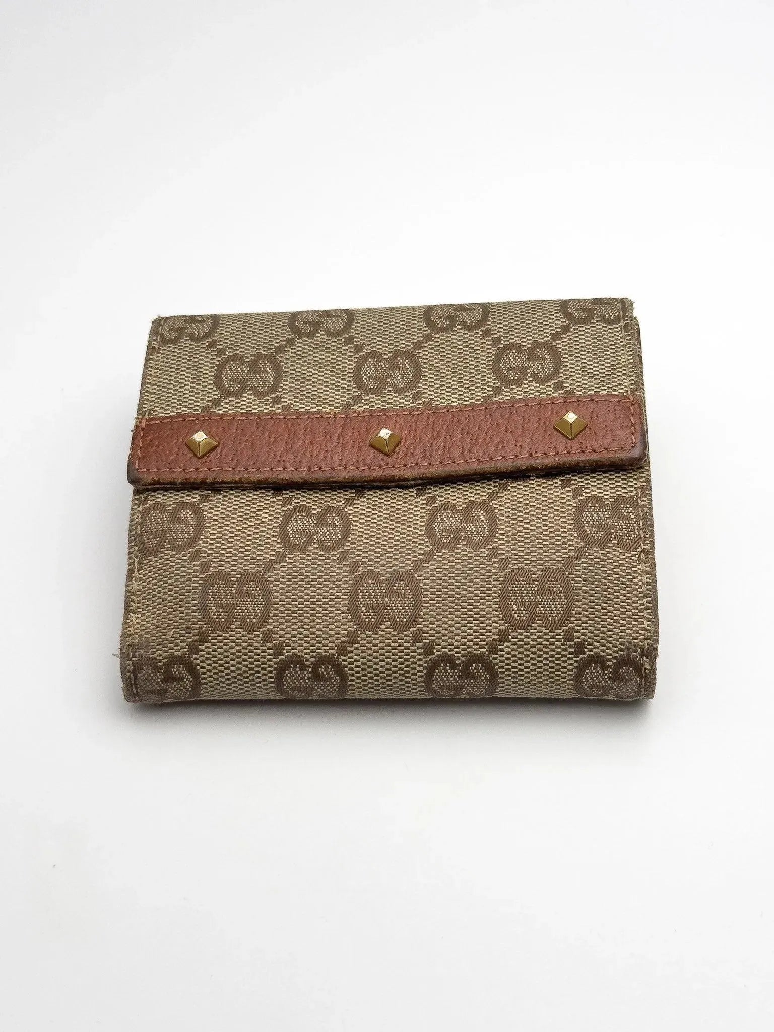Gucci - Portefeuille en toile GG Marron Clous - Atelier Victor Paris - Vintage Watch Shop Dubai